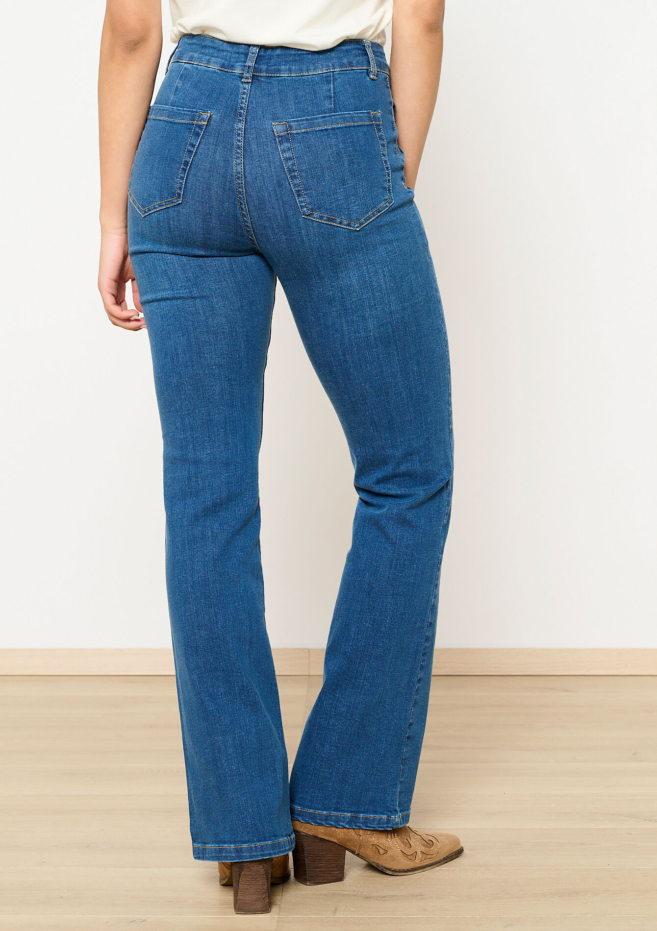 Jean bootcut taille haute, Jean bootcut taille haute - DARK BLUE - 22000582_0501