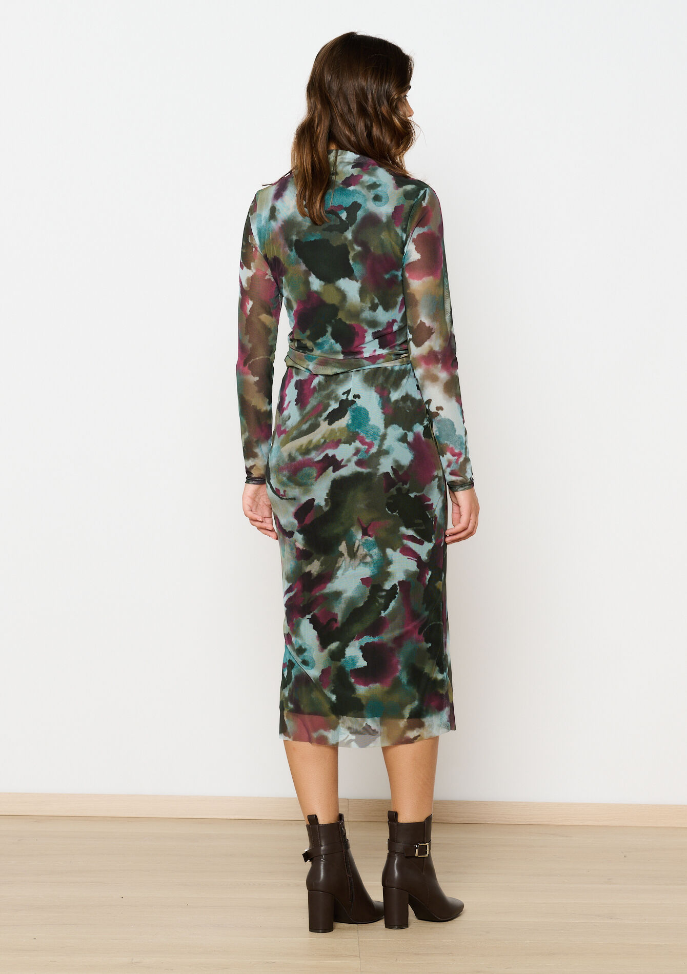 Mesh rok met print, Mesh rok met print - KHAKI FADED - 07101300_4326