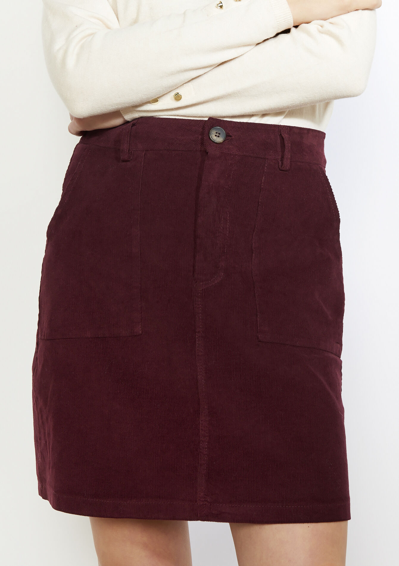 Ribfluwelen minirok, Ribfluwelen minirok - BORDEAUX WINE - 07101473_5514