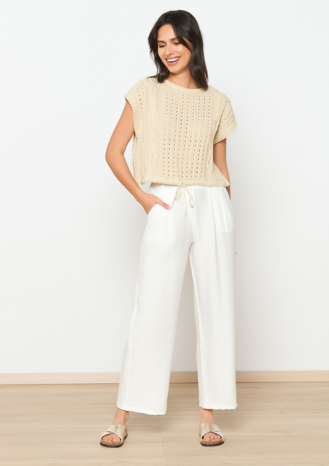 Pantalon large, Pantalon large - OFFWHITE - 06600848_1001