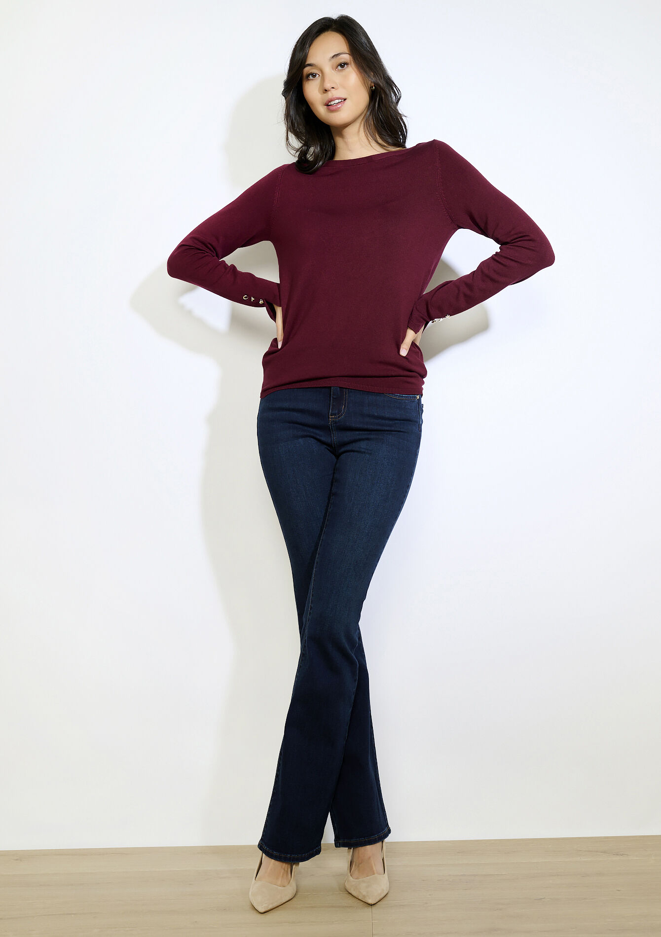 Trui met gouden knopen, Trui met gouden knopen - BORDEAU WINE - 04006871_1467