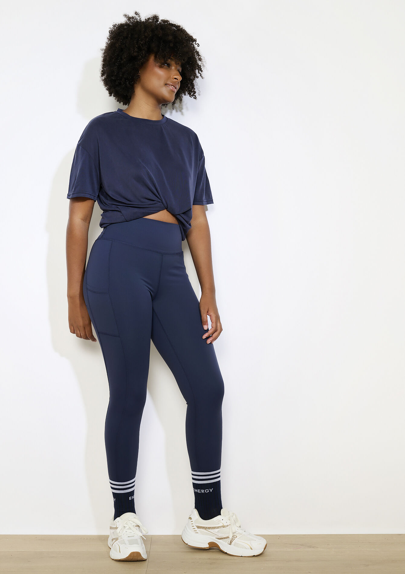 Legging sport taille haute, Legging sport taille haute - NAVY BASIC - 15100367_2723