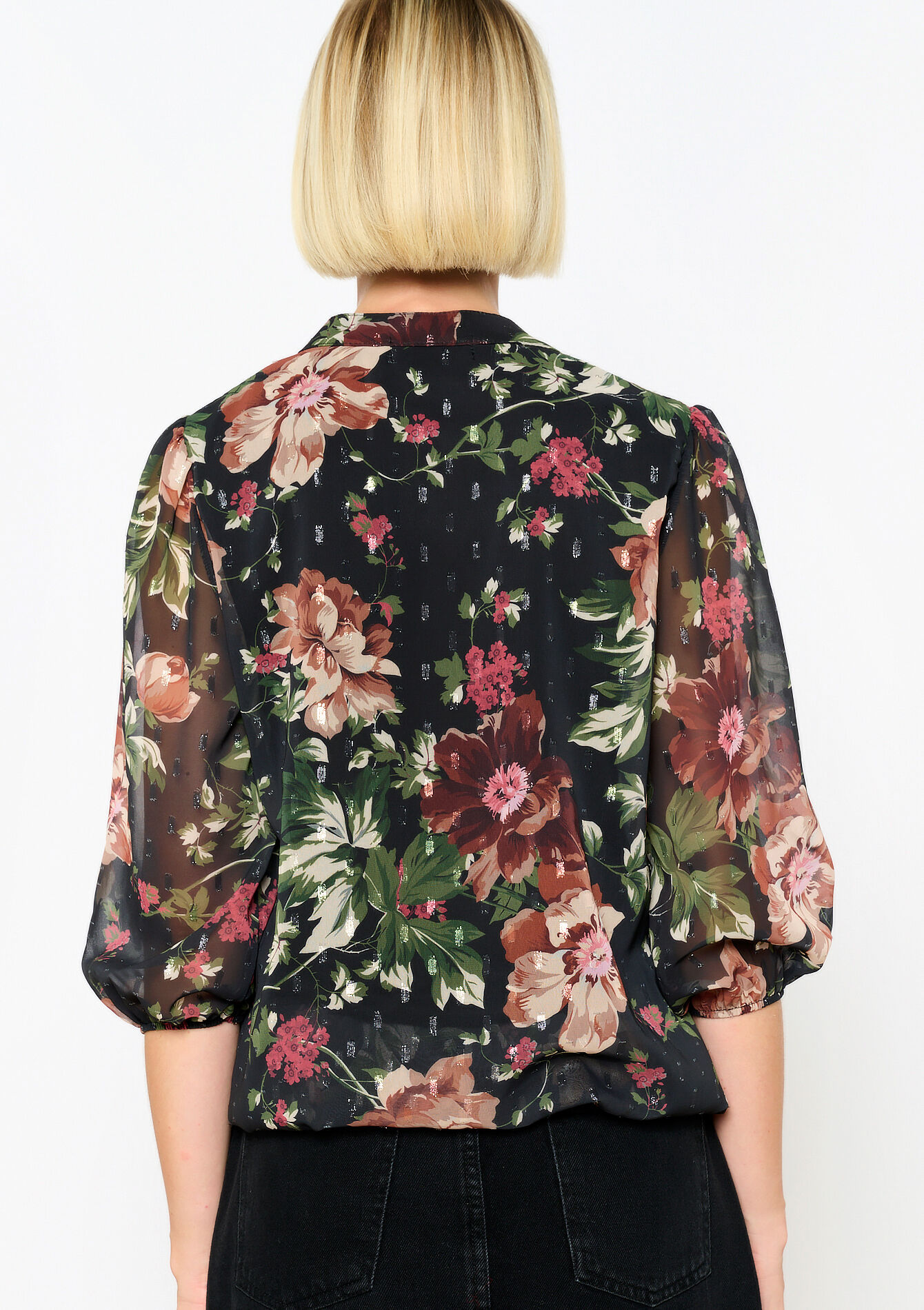 Blouse à imprimé fleuri - BLACK - 05702655_1119