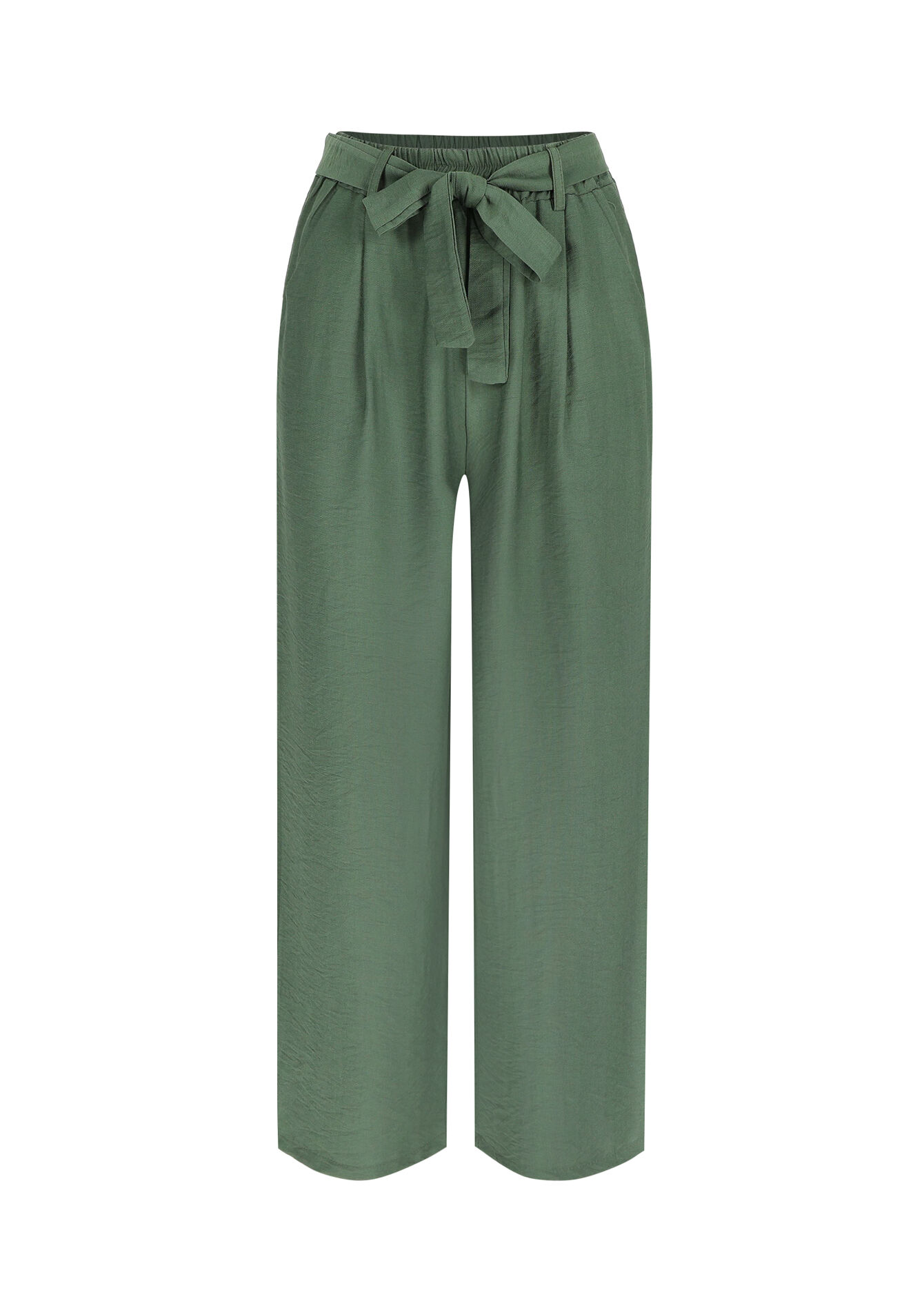 Wijde broek, Wijde broek - KHAKI MED - 06600889_4327