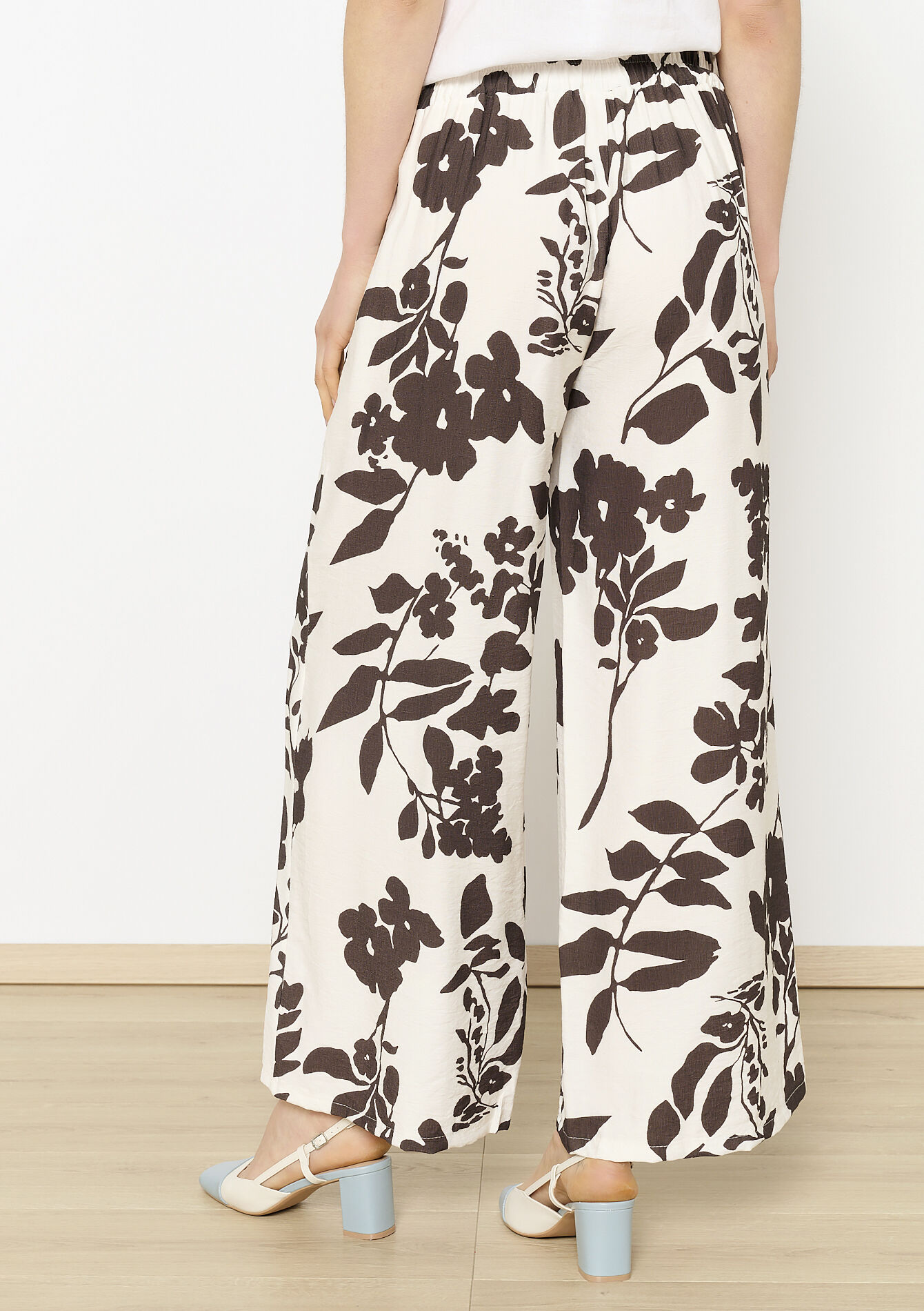 Pantalon large imprimé floral - VANILLA WHITE - 06600968_1013