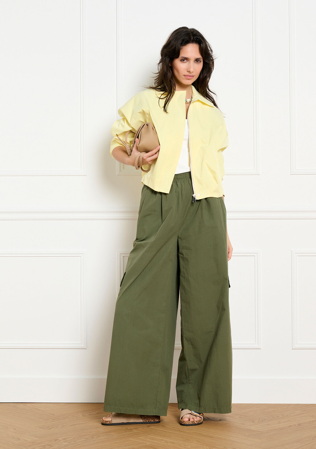 Cropped zip jacket - YELLOW PASTEL - 09101210_5004