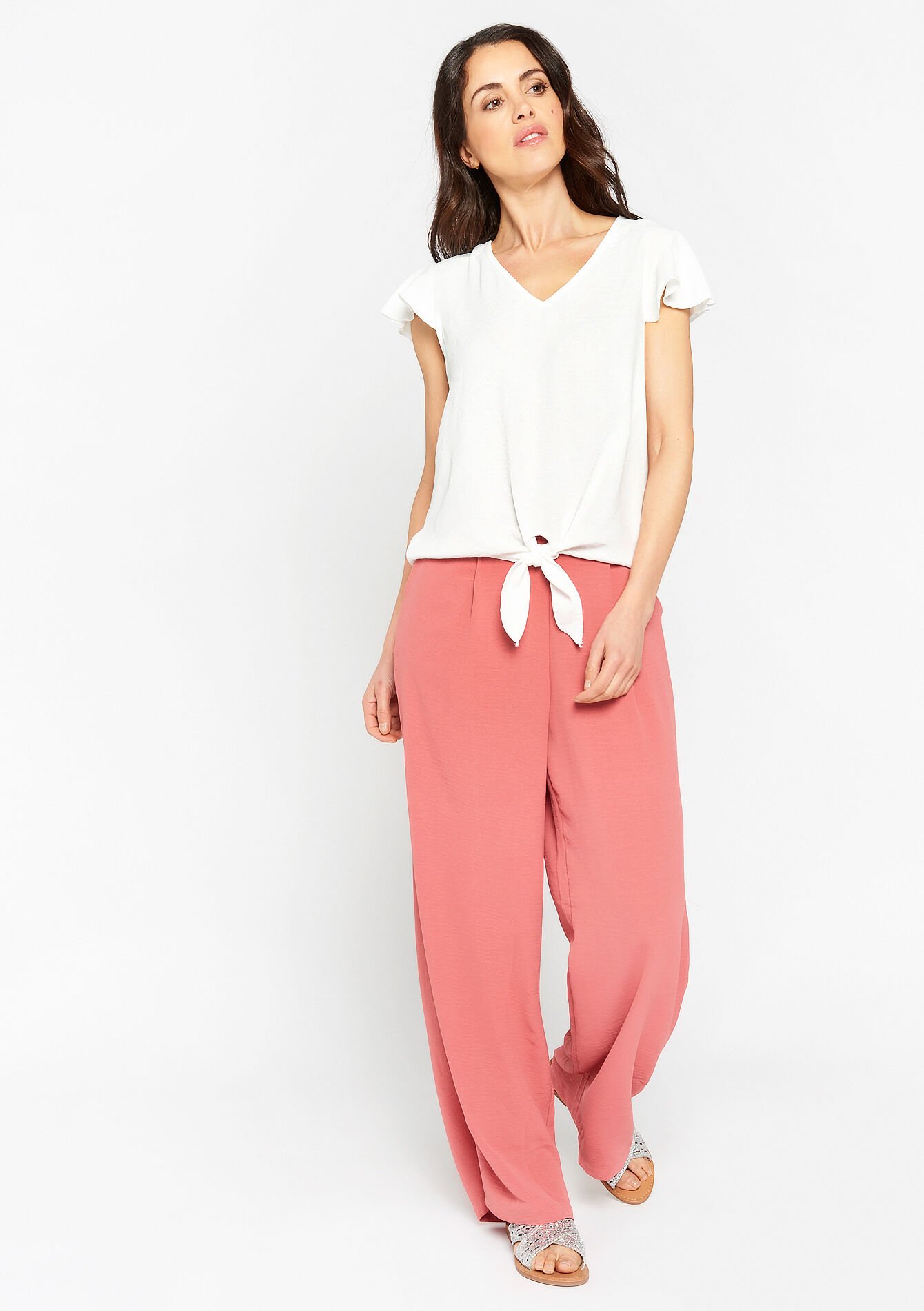 Blouse met knoop, Blouse met knoop - OFFWHITE - 05702189_1001