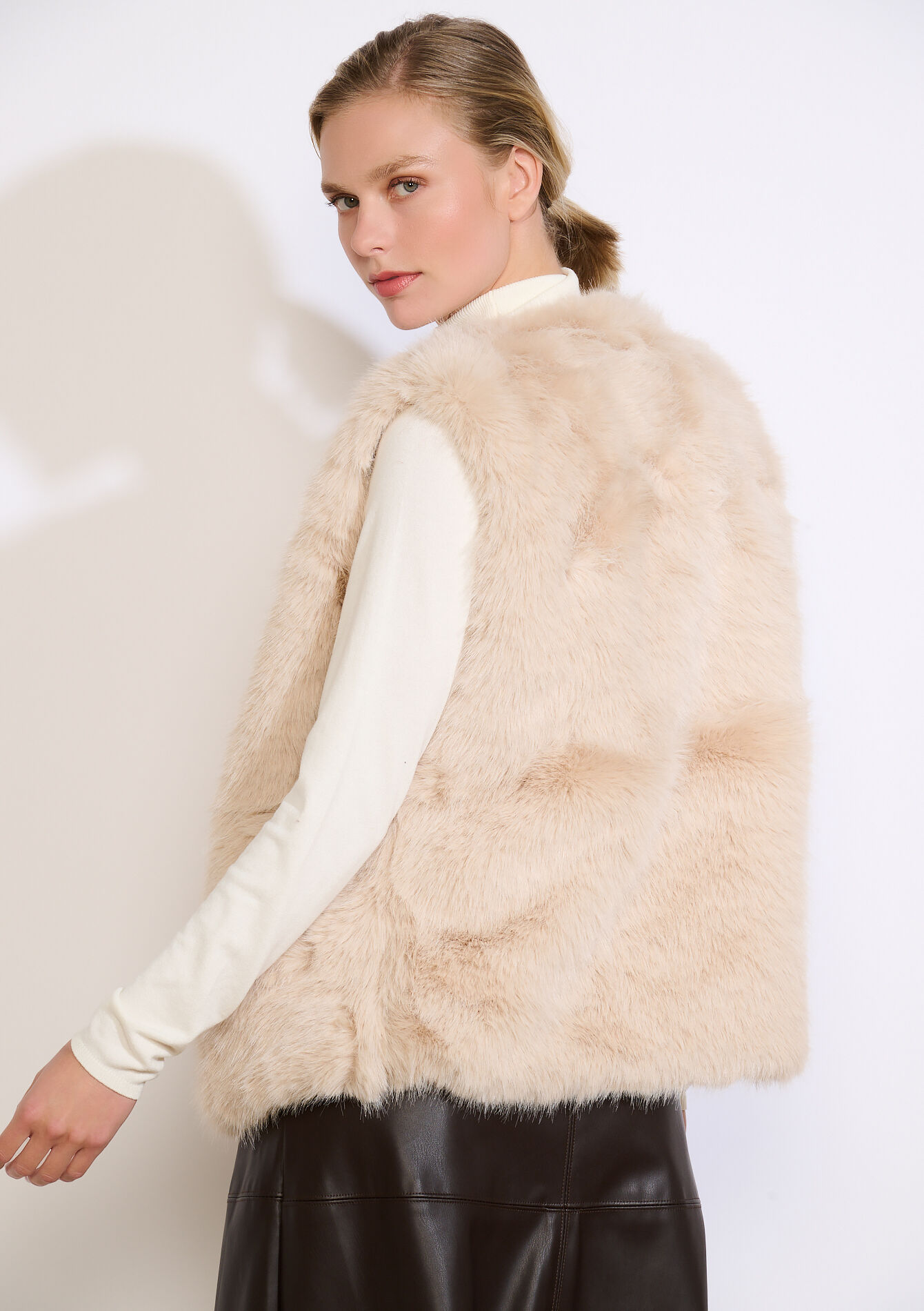 Zachte mouwloze gilet, Zachte mouwloze gilet - LT BEIGE - 23000771_2527