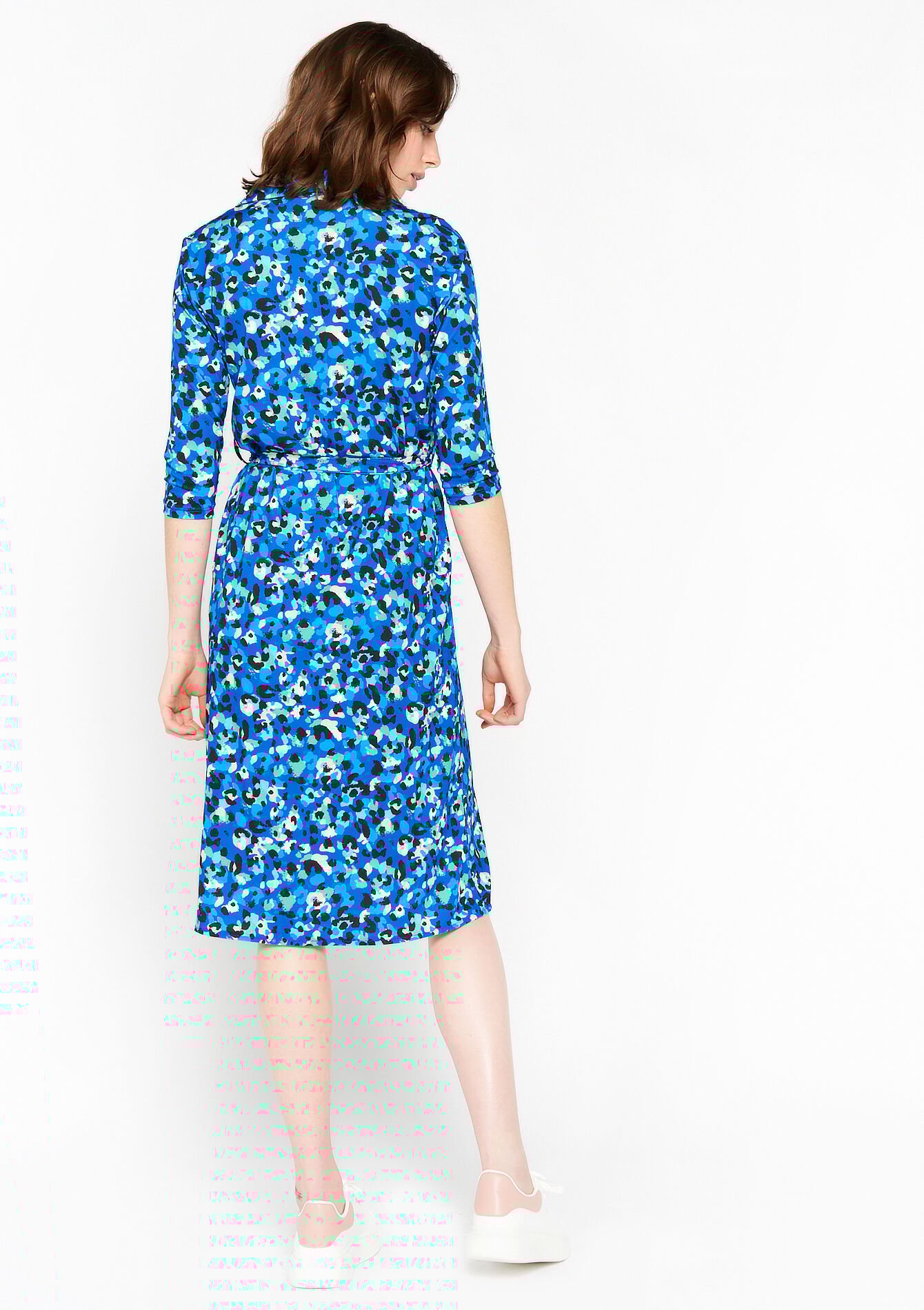 Leopard print shirt dress, Leopard print shirt dress - BLUE FAIENCE - 08103148_1584