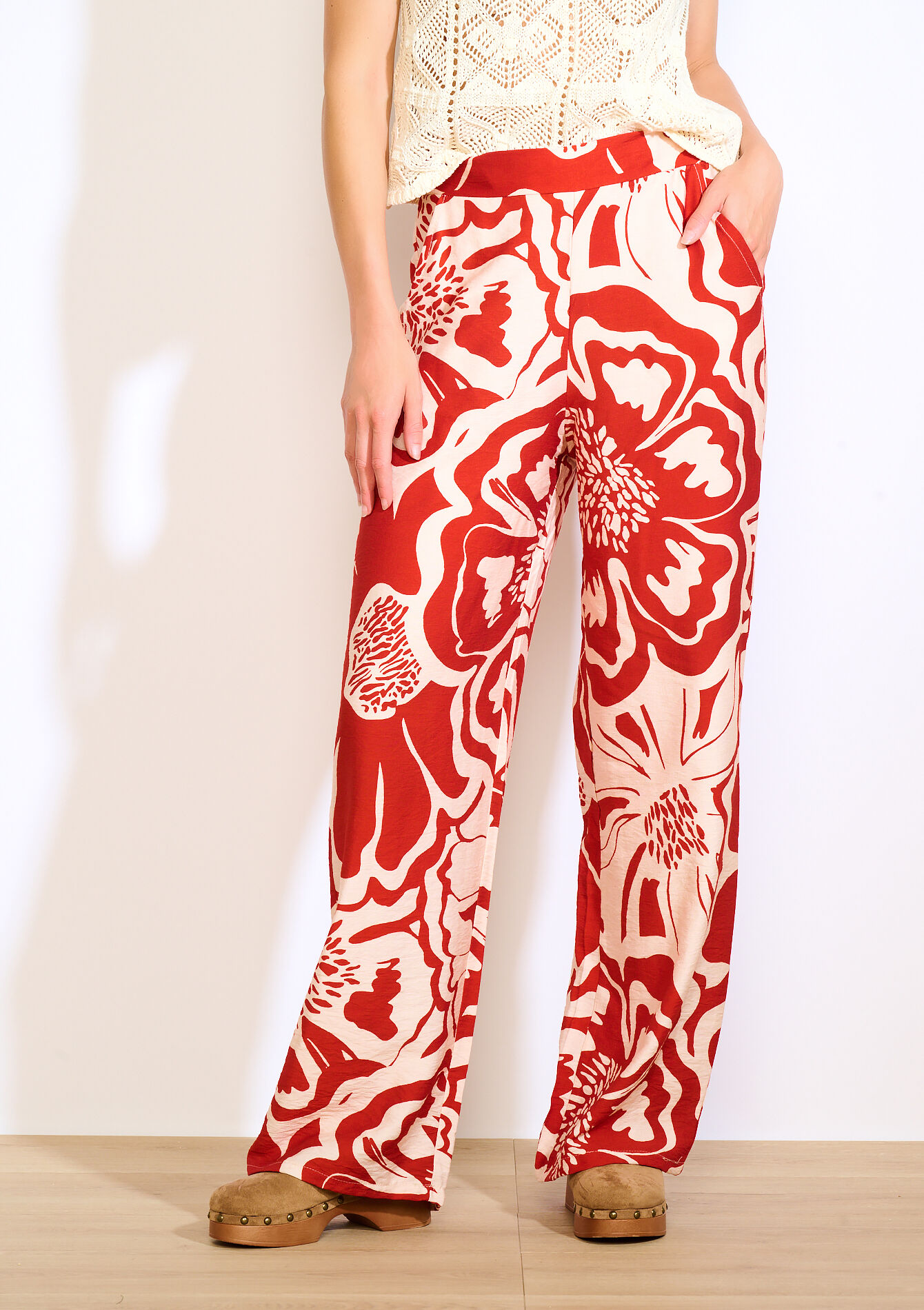 Wijde broek met print - RED PAPRIKA - 06600992_1293