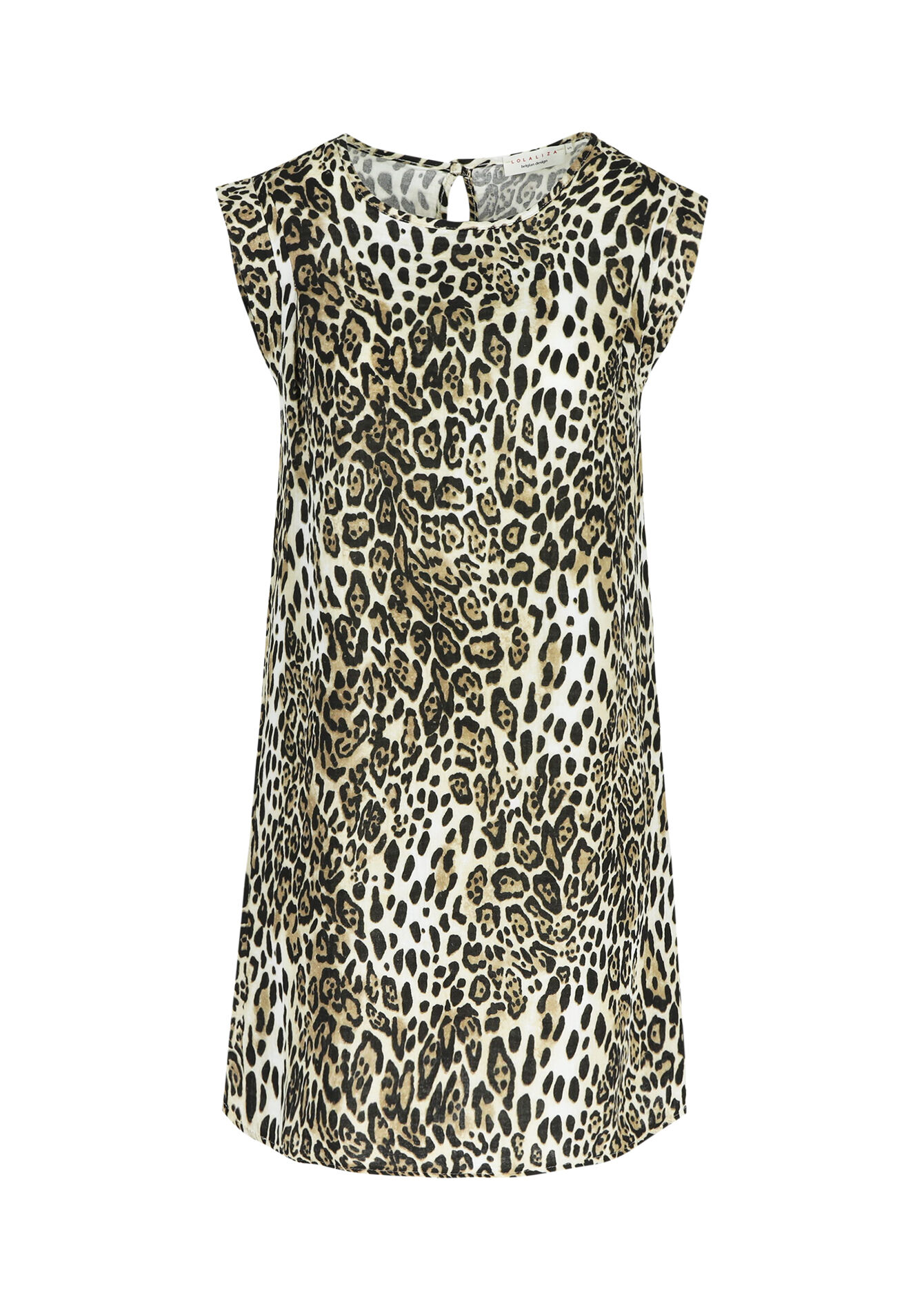 Korte jurk met luipaardprint - OFFWHITE - 08103797_1001