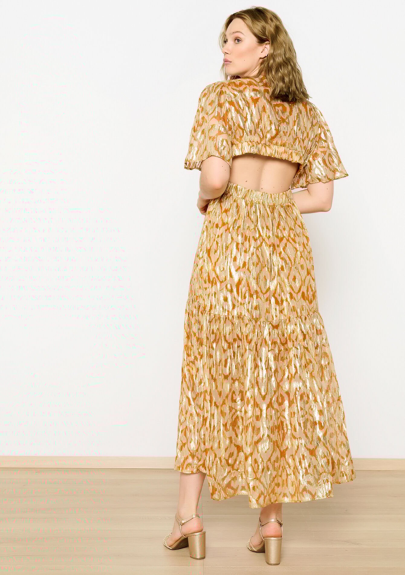 Robe longue avec ouverture, Robe longue avec ouverture - OCHER HONEY - 08602319_5112