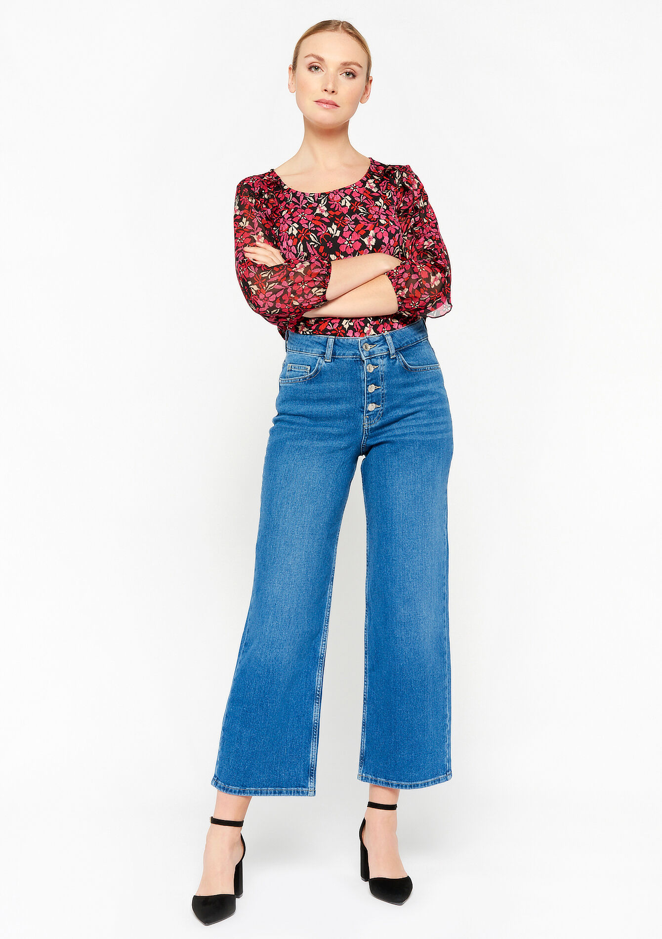 Jean taille haute, Jean taille haute - MEDIUM BLUE - 22000439_0500