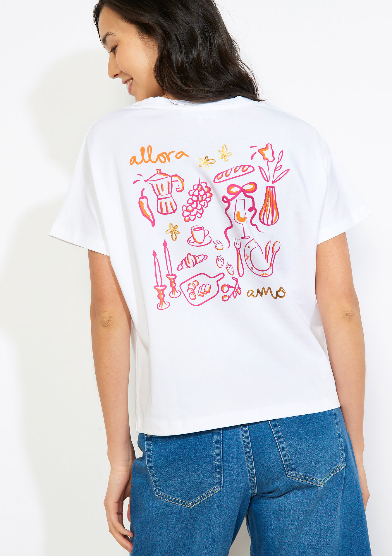 Retro illustration tee - OFFWHITE - 02301954