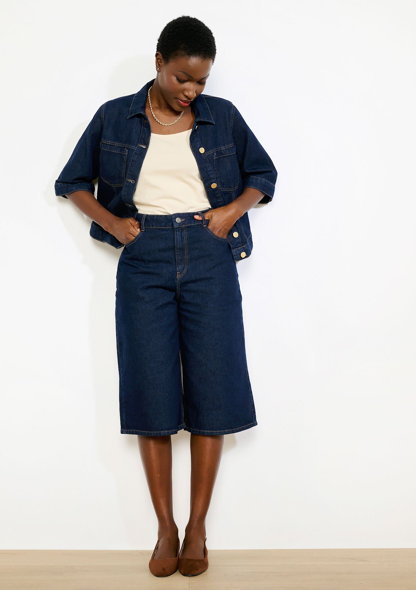 Bermuda en denim - DARK BLUE - 22000662_0501