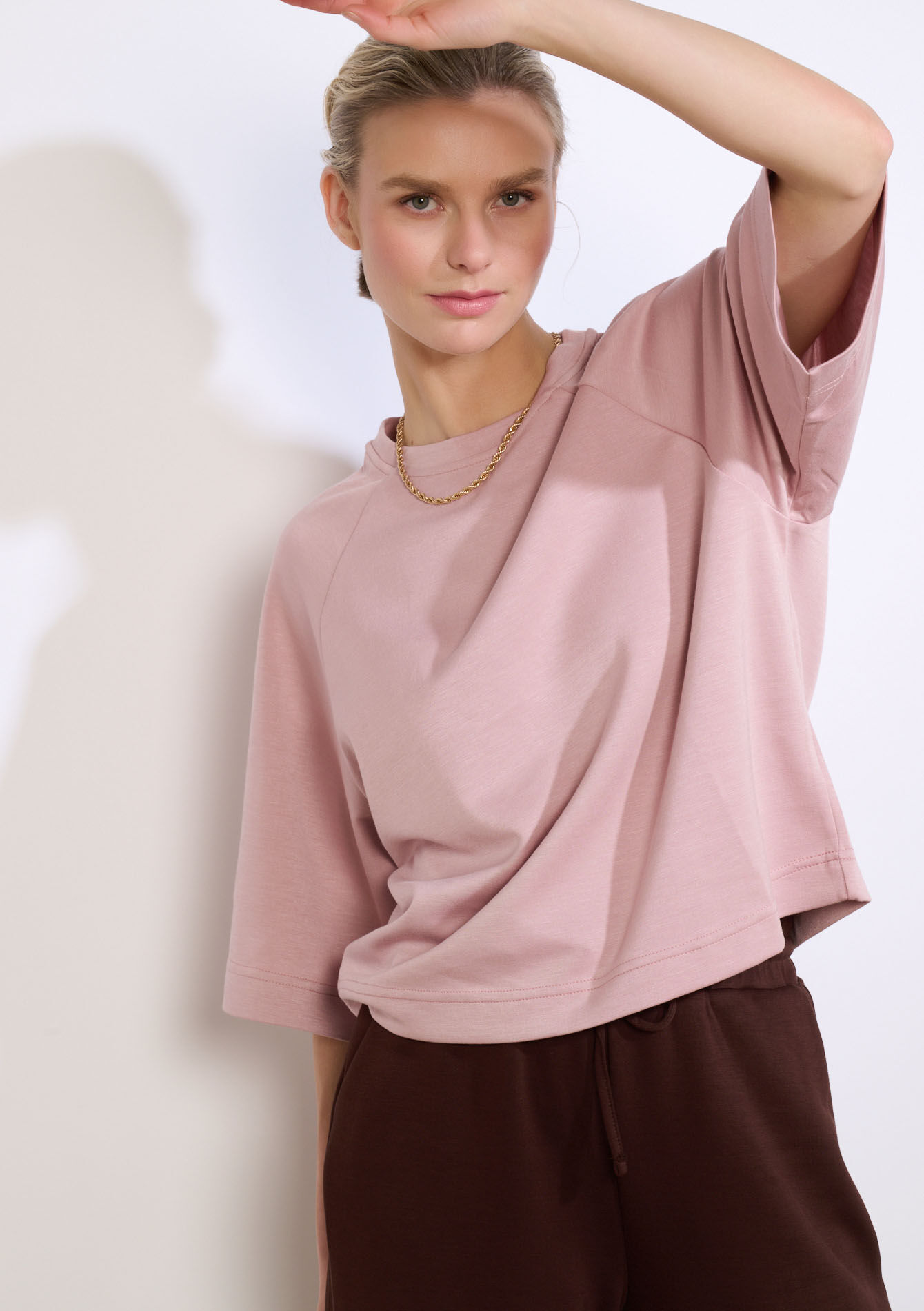 Sweat ample manches 3/4 - NUDE PINK - 15100411_1301