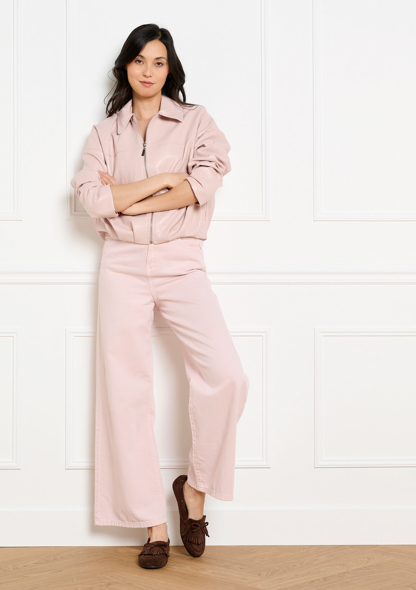 Veste zippée contemporaine - LIGHT PINK - 09101213_1303