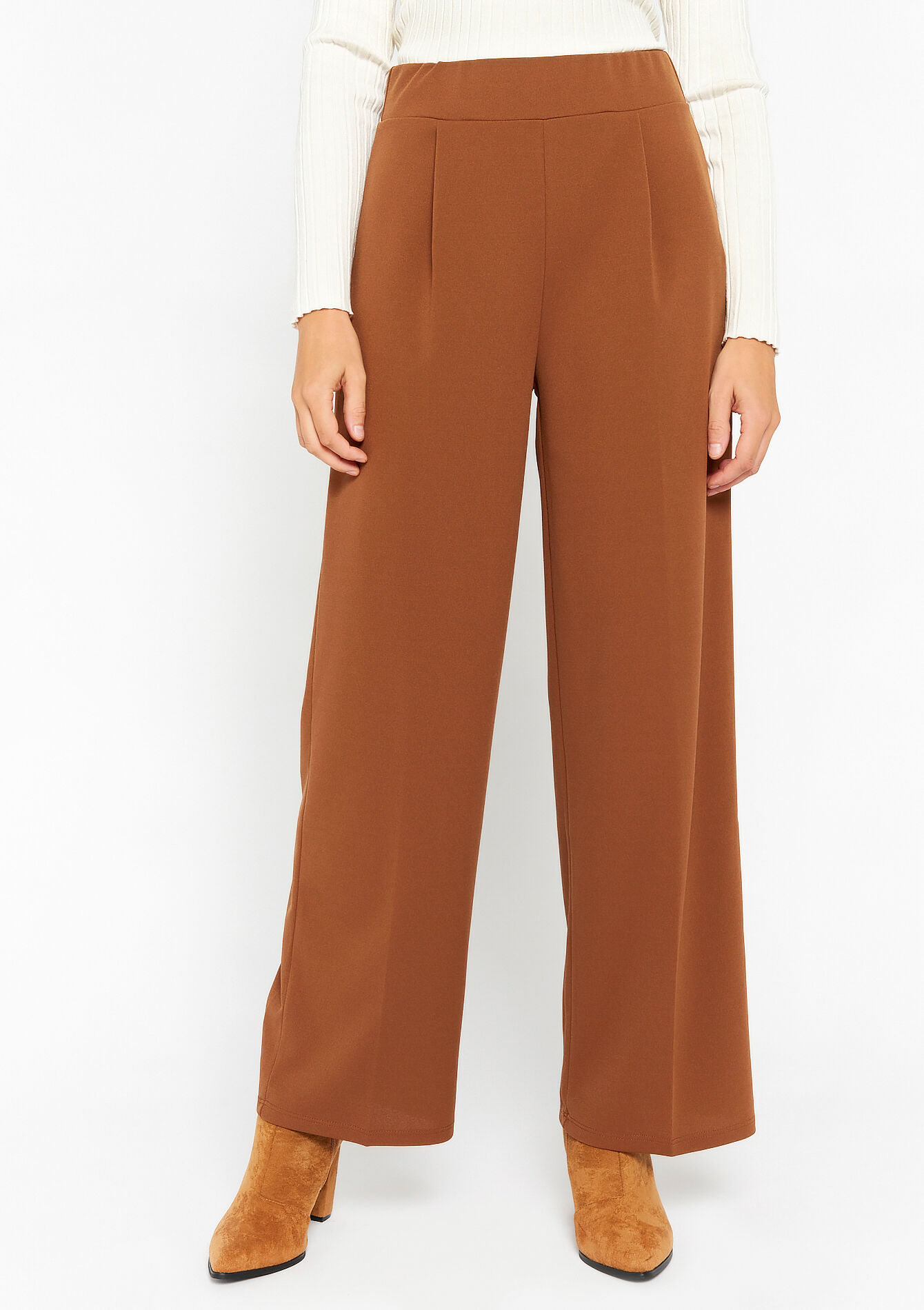 Wijde broek - CAMEL CINNAMON - 06600785_3835