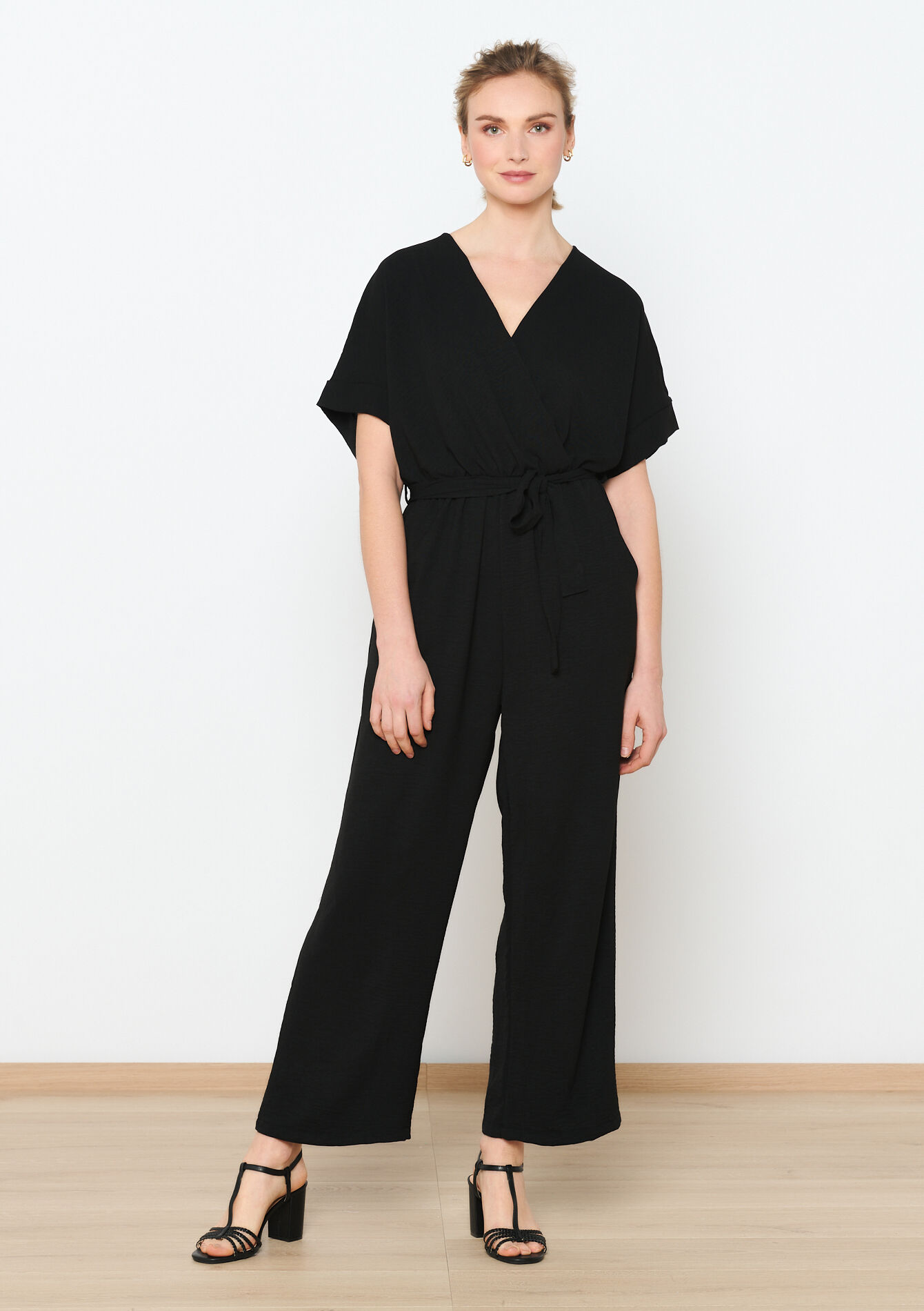 Jumpsuit met kimono-effect, Jumpsuit met kimono-effect - BLACK - 06004511_1119