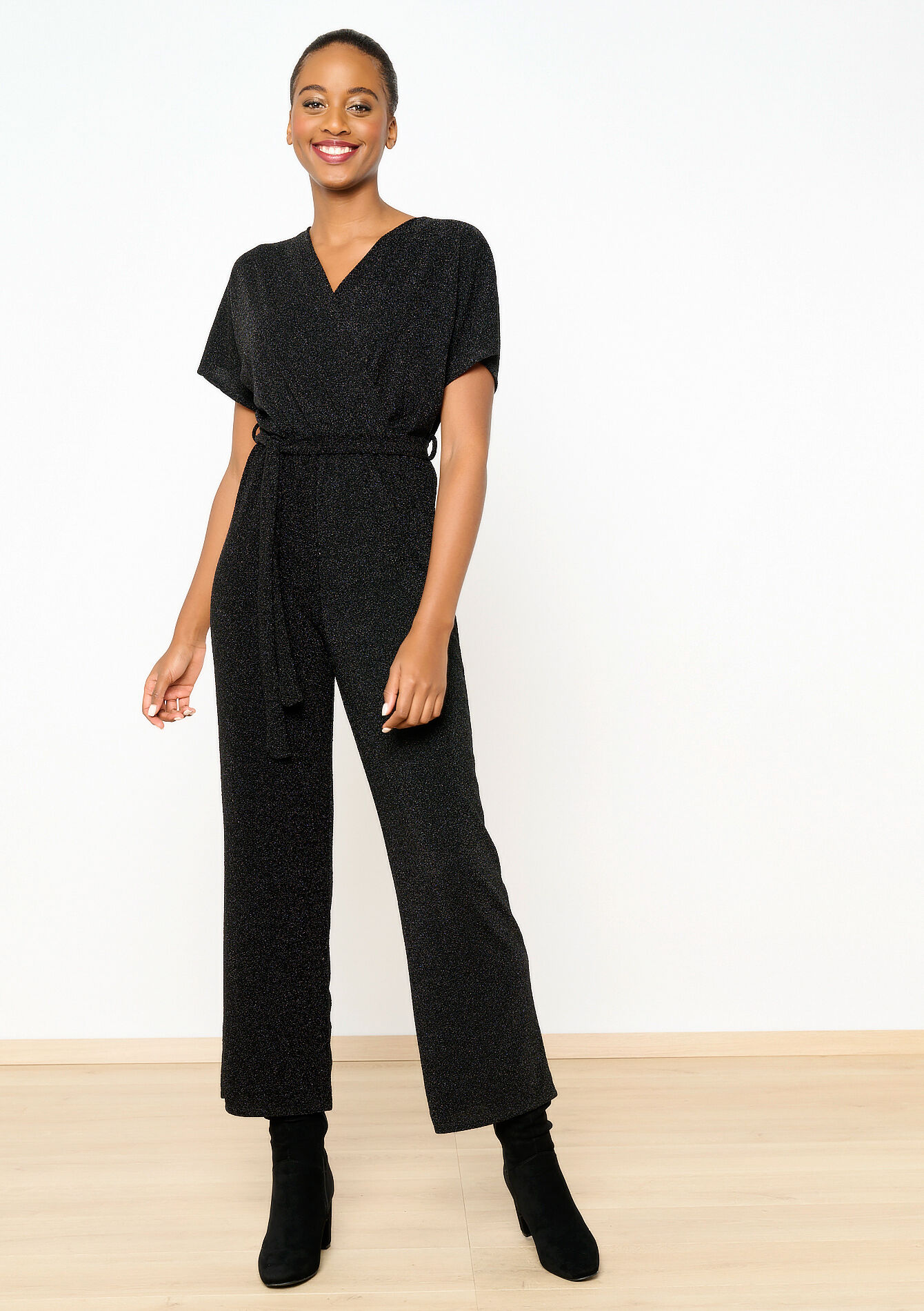 Lurex jumpsuit - BLACK - 06004480_1119
