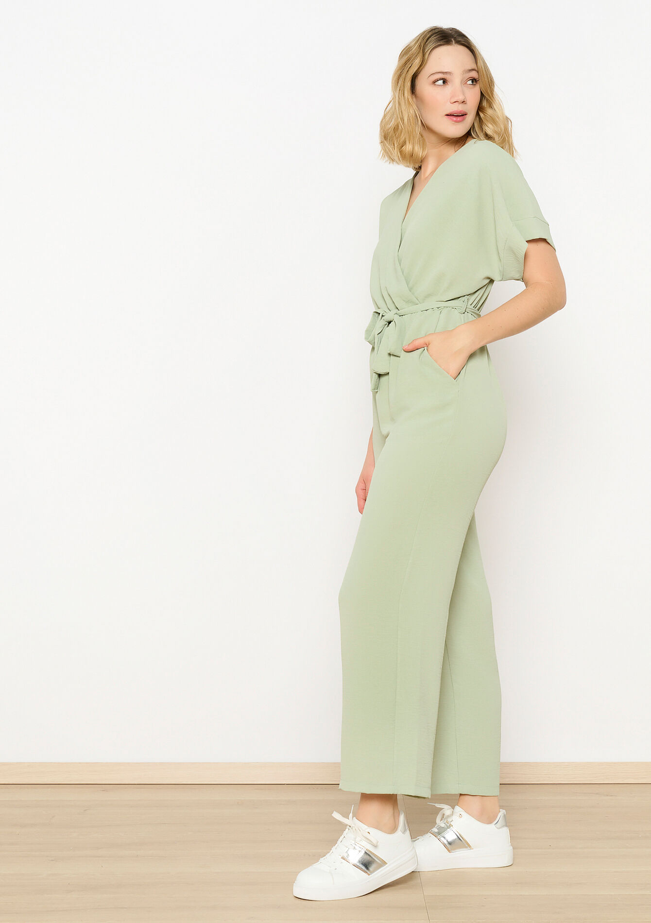 Jumpsuit met kimono-effect, Jumpsuit met kimono-effect - KHAKI MINT - 06004483_2542