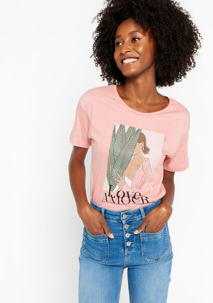 T-shirt with artwork - COSMETIC PINK - 02301423_5733