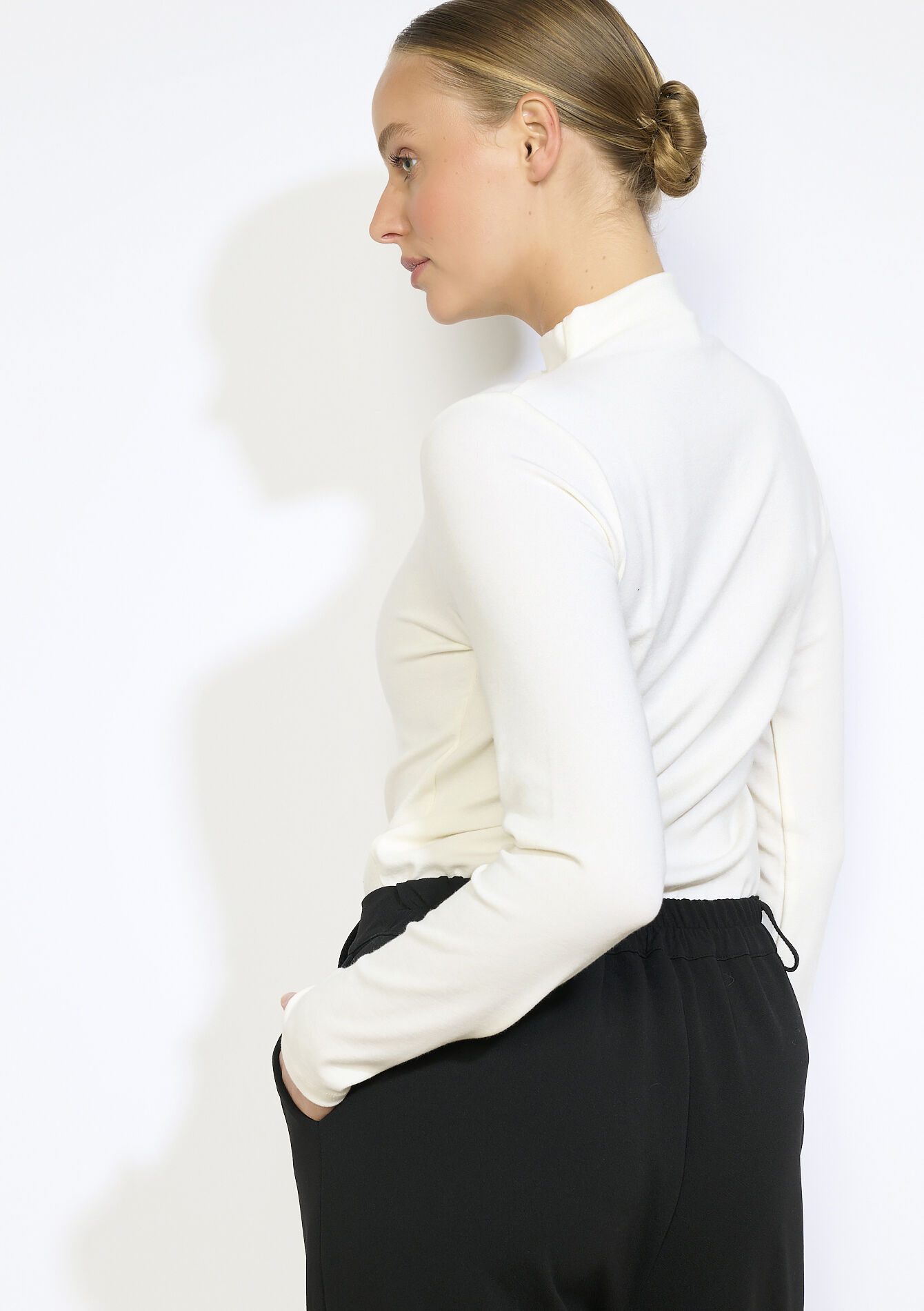 T-shirt lange mouwen met col, T-shirt lange mouwen met col - VANILLA WHITE - 02400351_1013