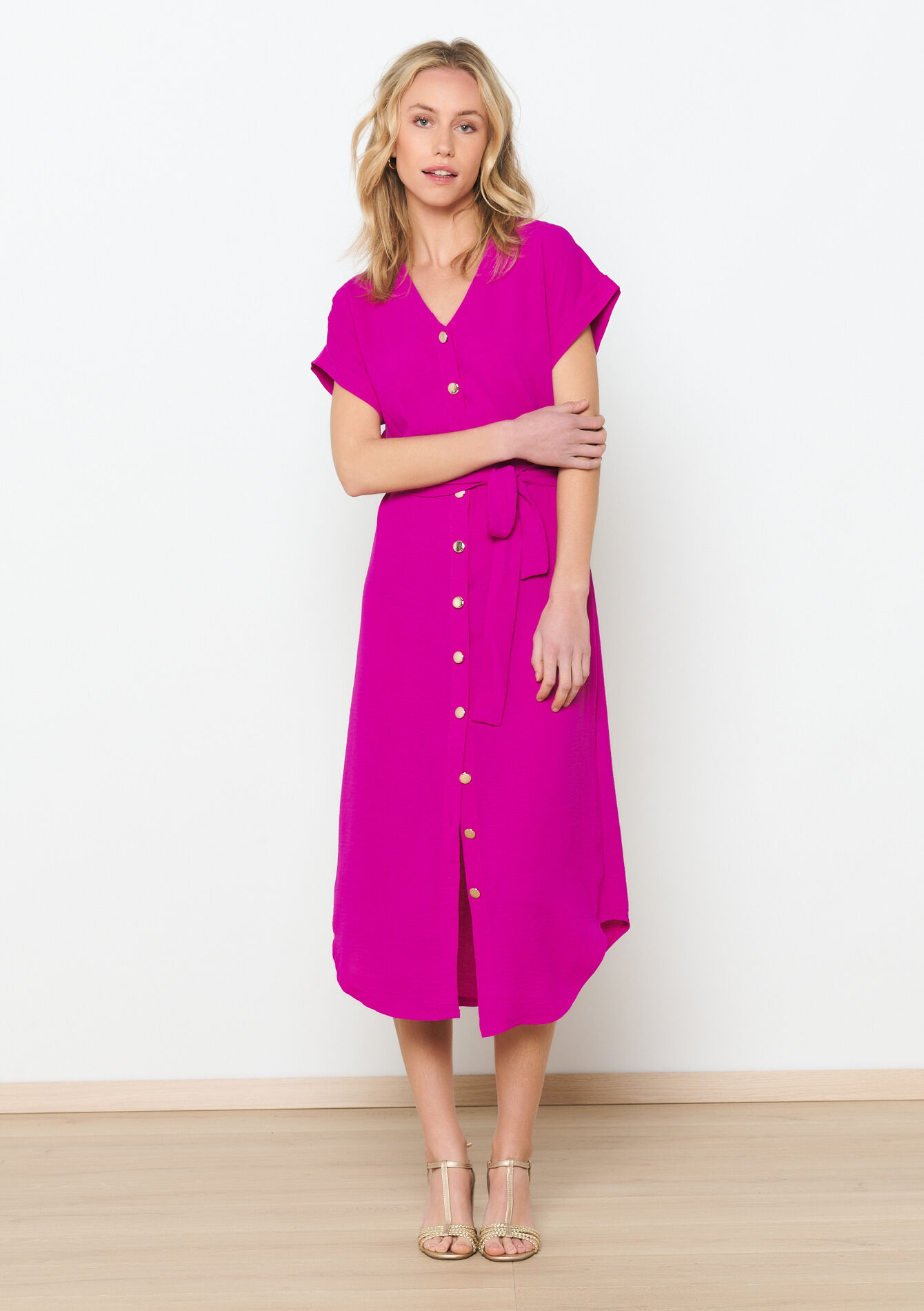 Midi shirt dress - VIOLINE - 08103596_2576