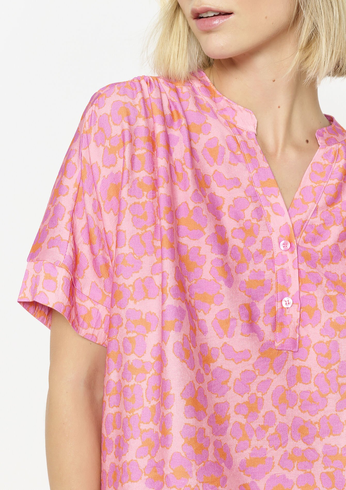 Blouse ample imprimée - PINK BUBBLEGUM - 05702852_1477