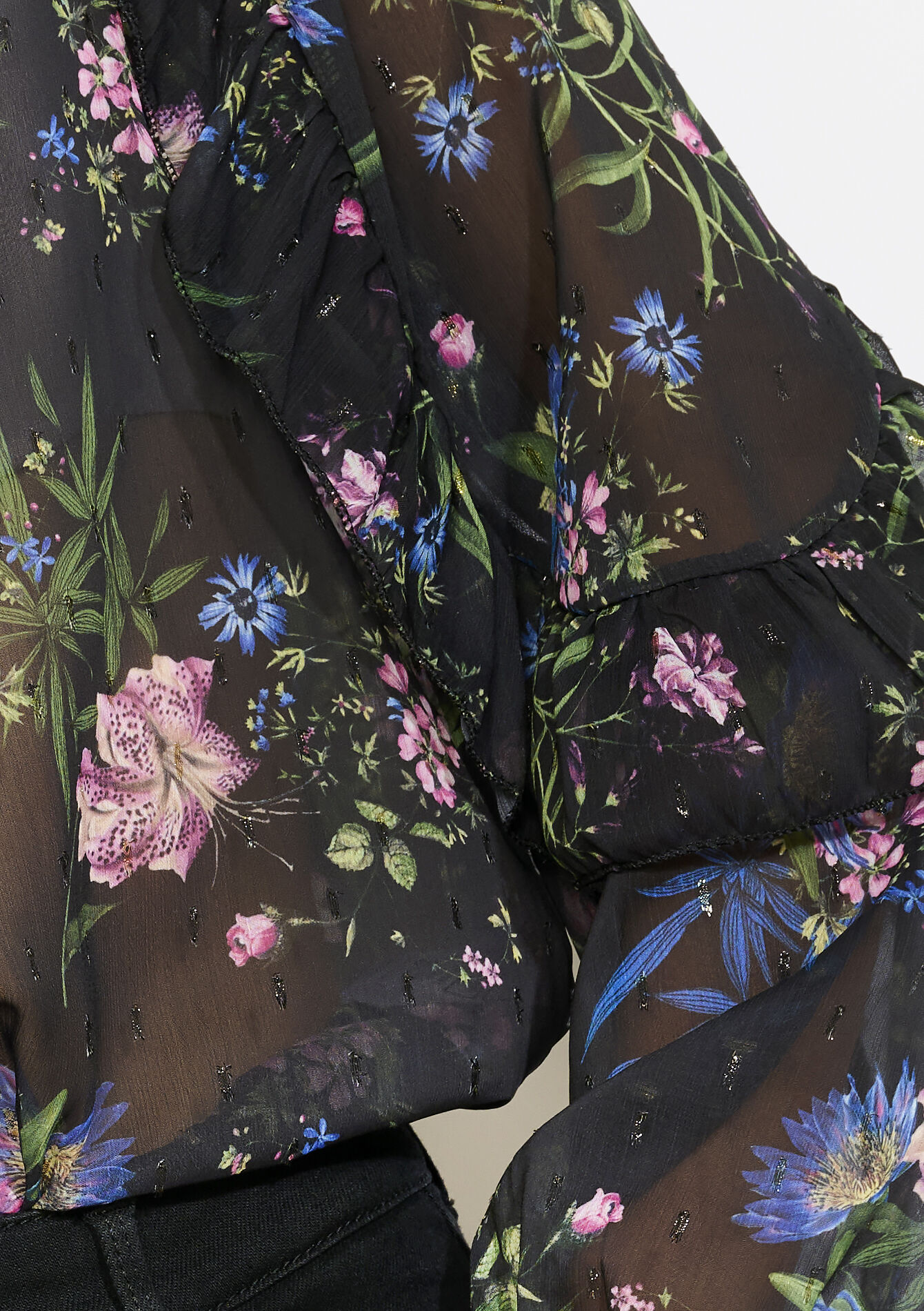Losvallend bloemenhemd, Losvallend bloemenhemd - BLACK - 05702935_1119