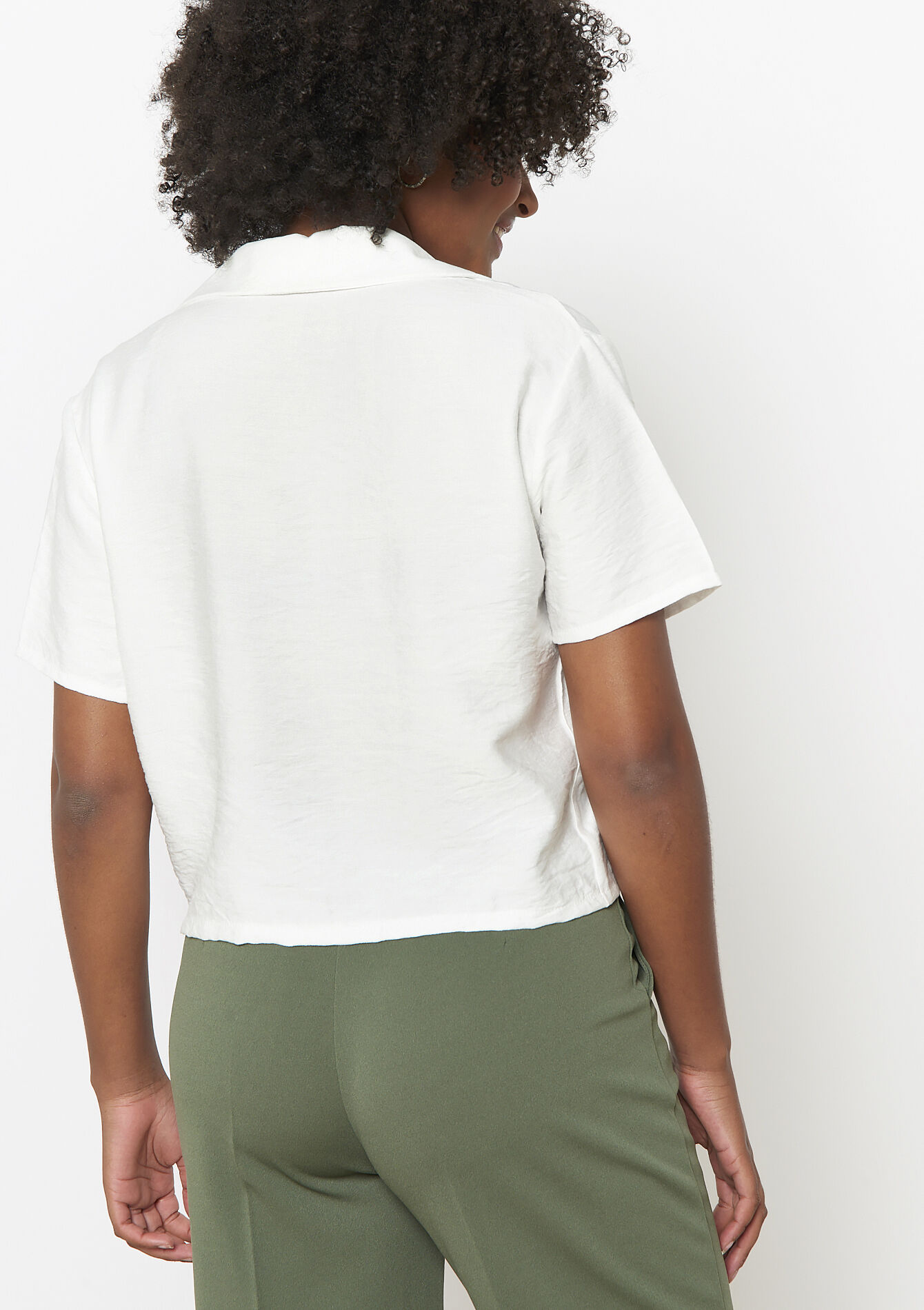 Vloeiende overhemd met knopen, Vloeiende overhemd met knopen - OPTICAL WHITE - 05702801_1019