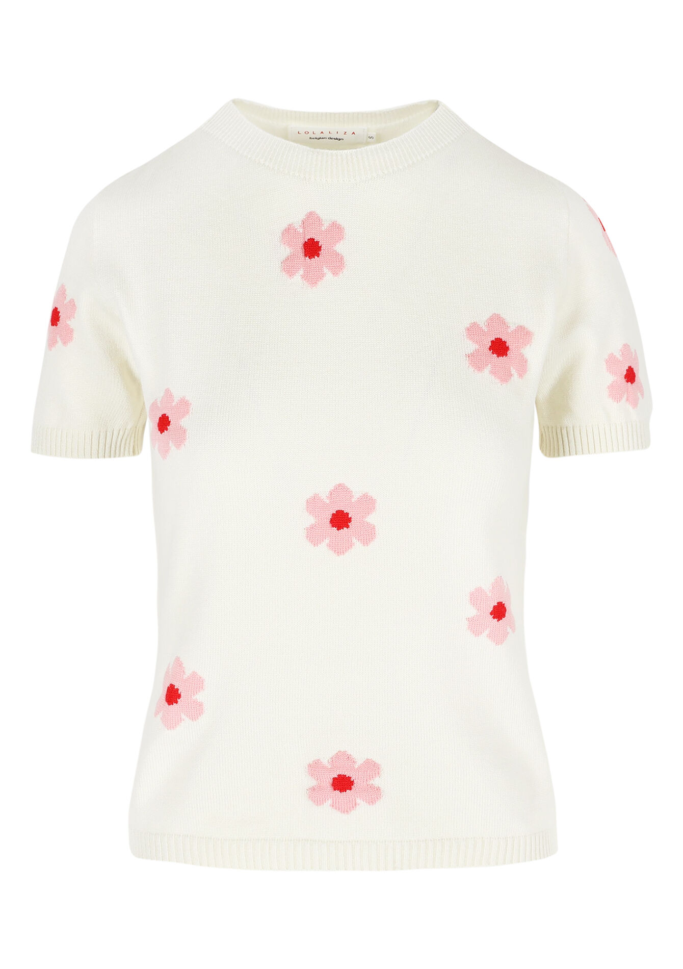 Gebreide trui met bloemen, Gebreide trui met bloemen - OFFWHITE - 04006960_1001