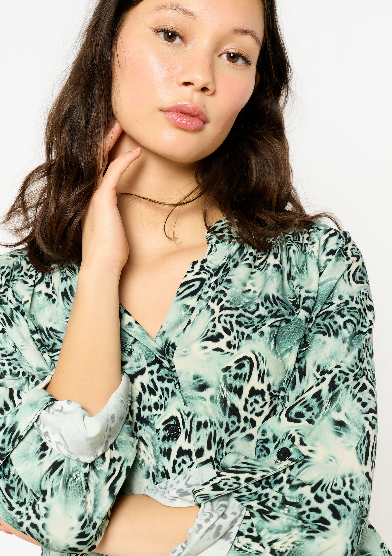 Blouse à imprimé animal, Blouse à imprimé animal - MINT GREEN - 05702747_1723