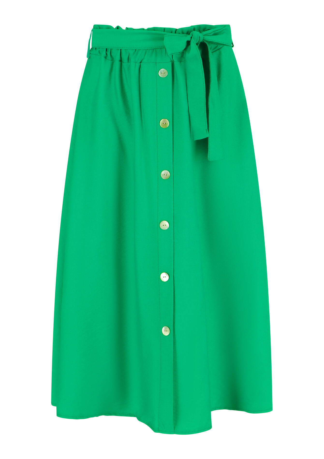 Midi skirt with buttons, Midi skirt with buttons - GREEN APPLE - 07101113_1783