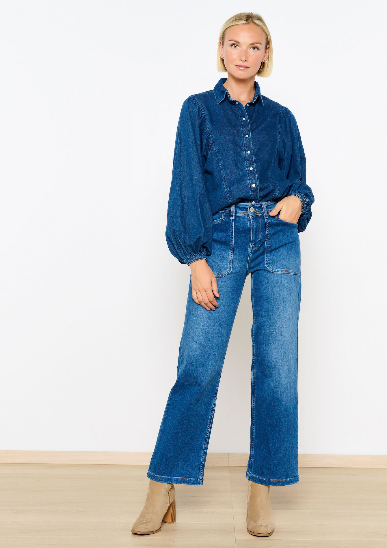 Oversized denim hemd, Oversized denim hemd - DARK BLUE - 05702576_0501