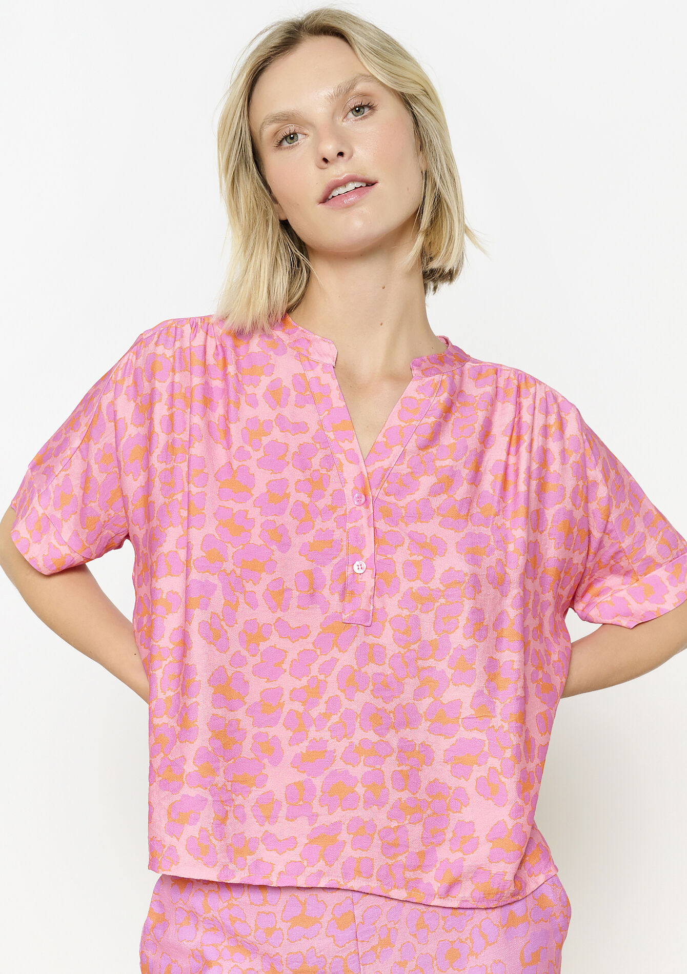 Blouse ample imprimée - PINK BUBBLEGUM - 05702852_1477
