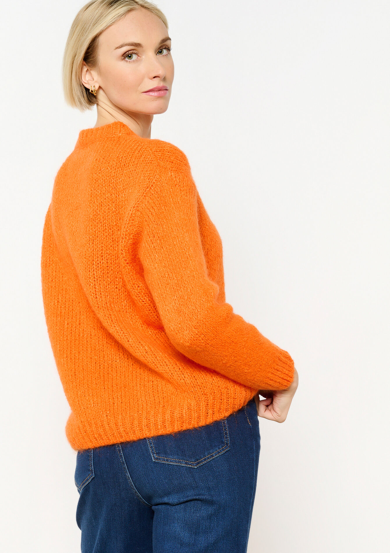 Pull en mohair, Pull en mohair - ORANGE BRIGHT - 04006785_1255