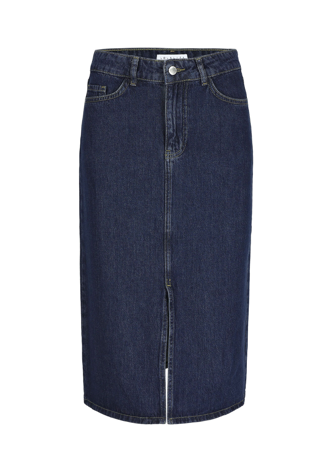 Jupe mi-longue en jean, Jupe mi-longue en jean - DARK BLUE - 07101202_0501