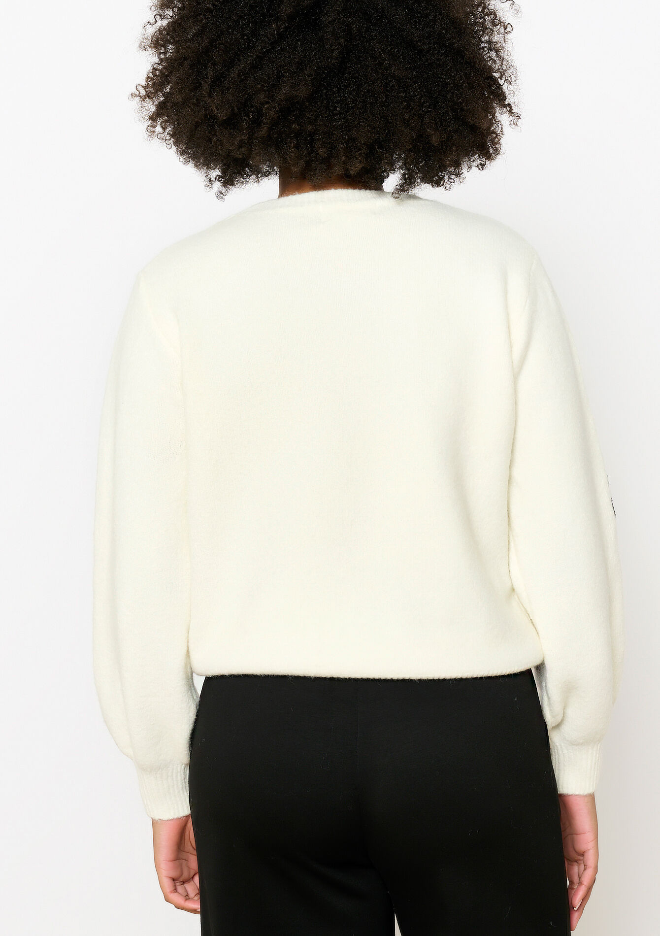 Pull avec fleurs brodées - VANILLA WHITE - 04006846_1013