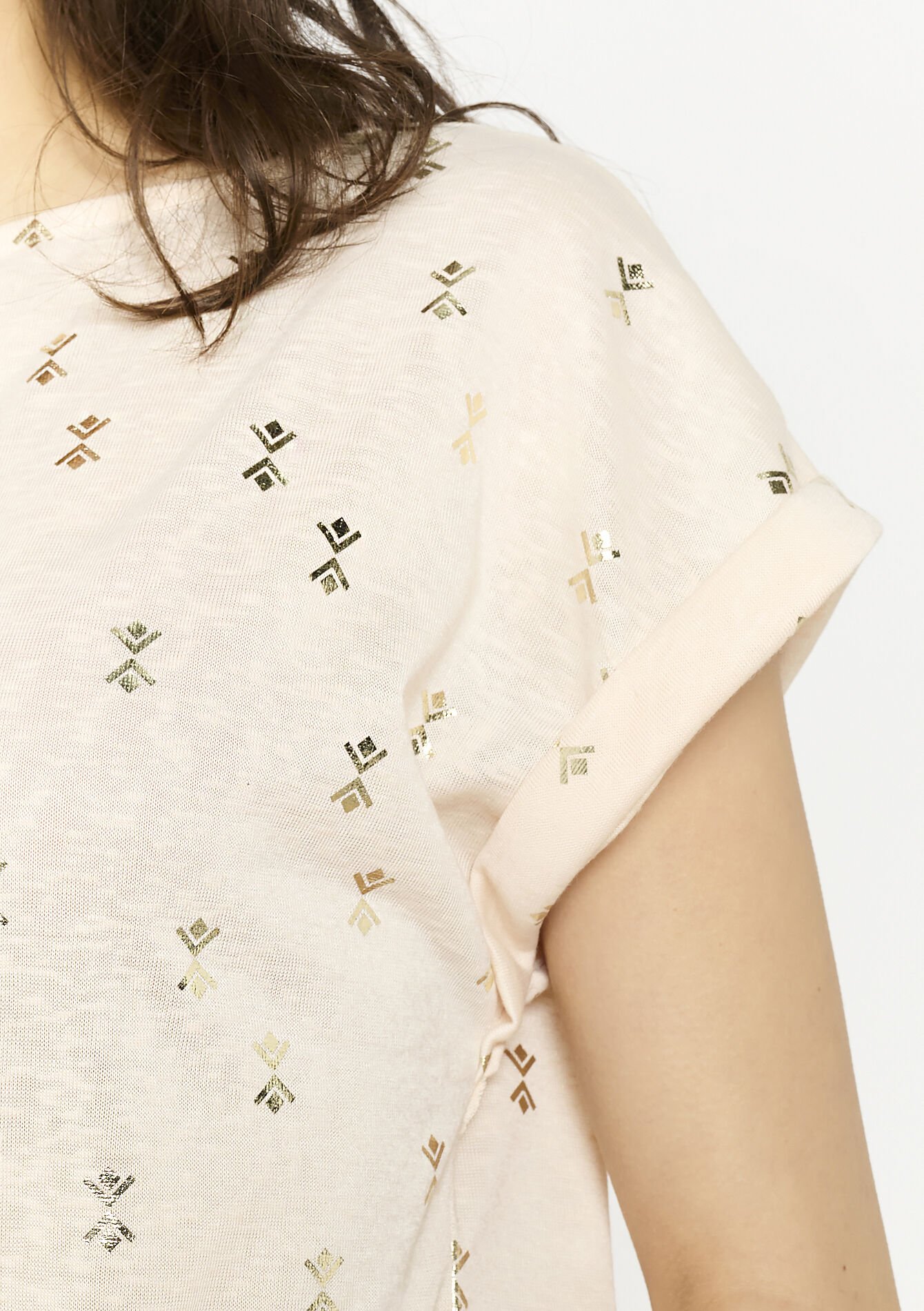 T-shirt imprimé fluide, T-shirt imprimé fluide - NUDE LOTUS - 02301706_4118