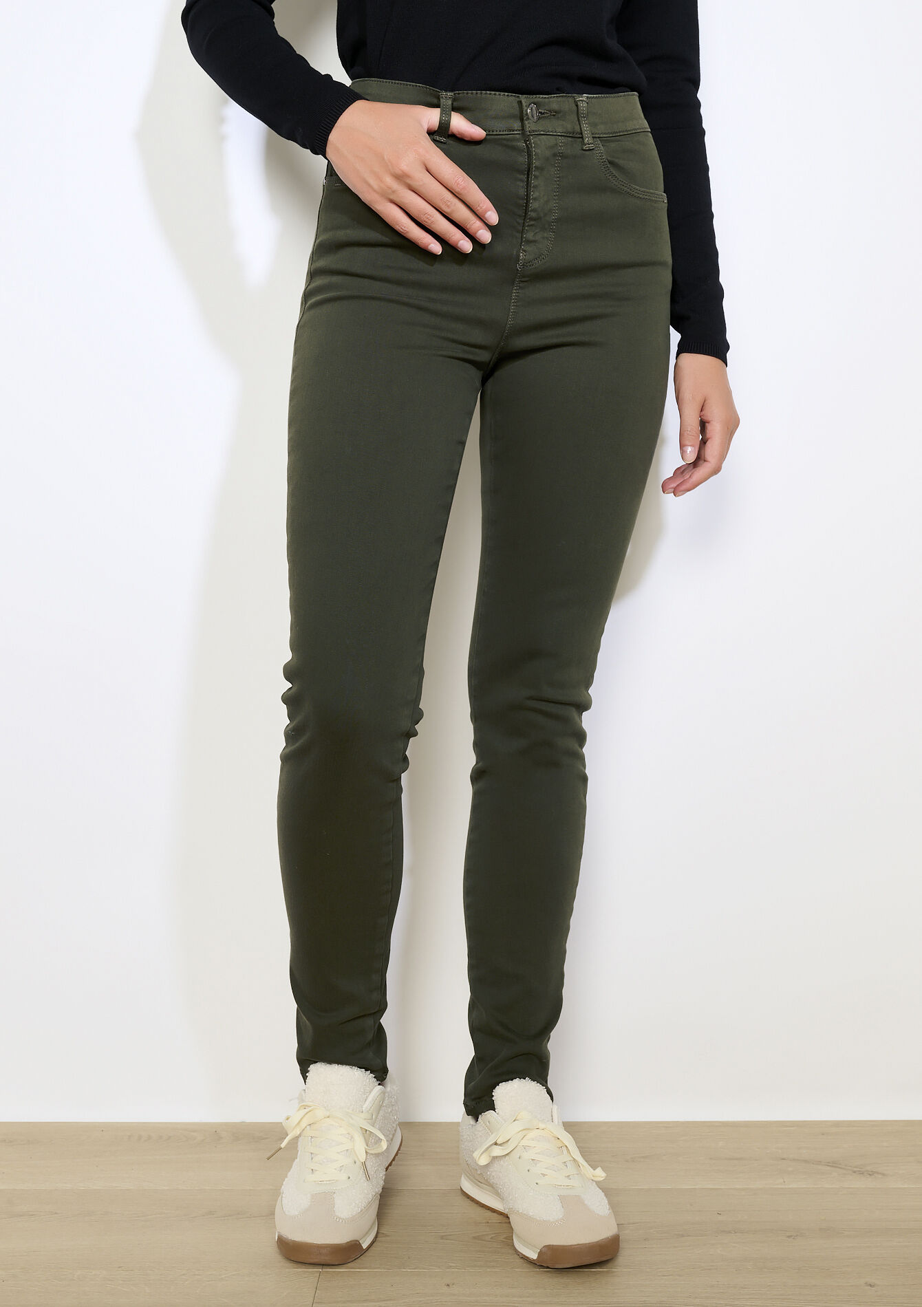 Pantalon slimfit multi-tailles, Pantalon slimfit multi-tailles - KHAKI DARKY - 06004629_4208