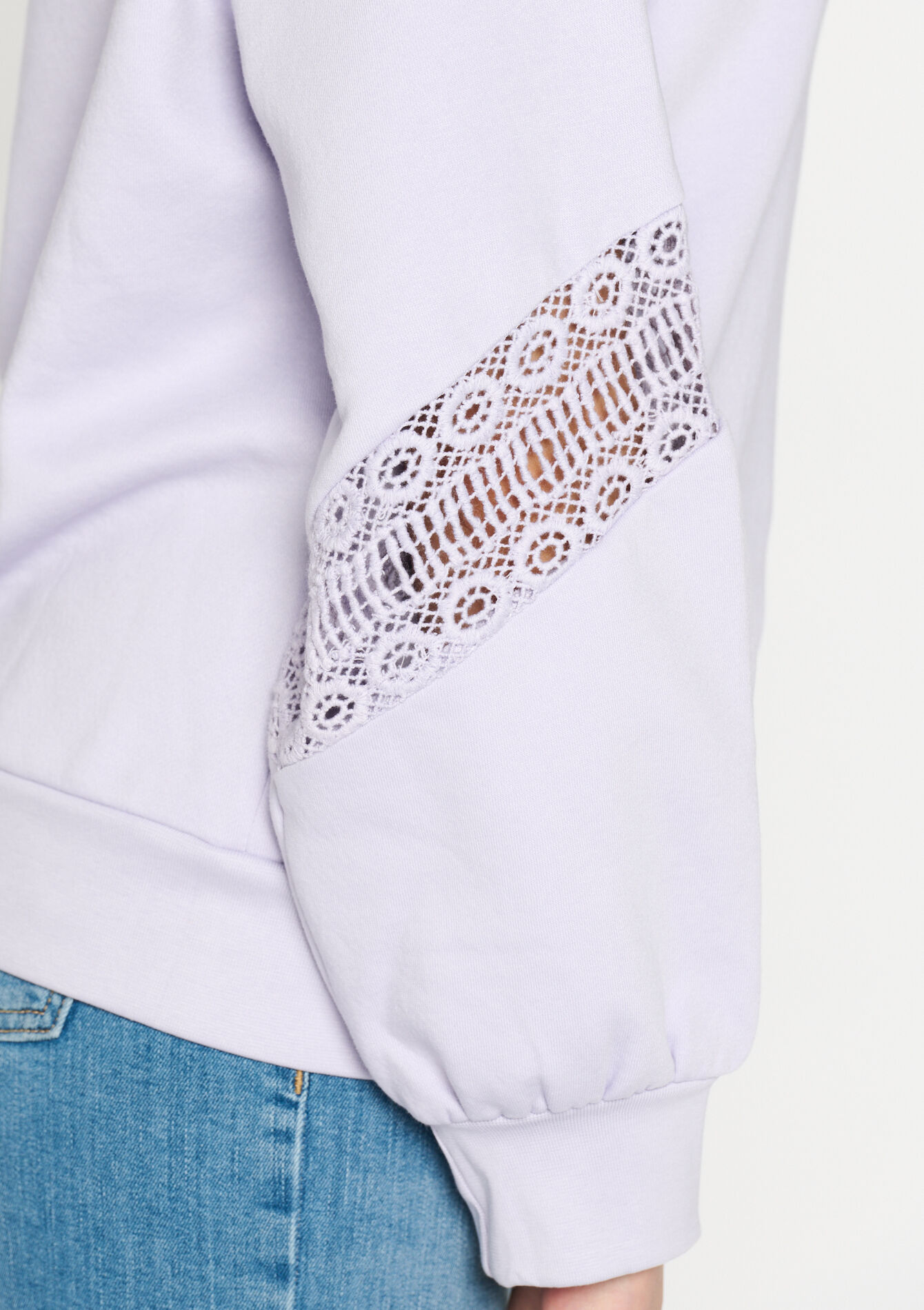 Pullover with crochet details, Pullover with crochet details - LILAC BRIGHT - 03001691_2578