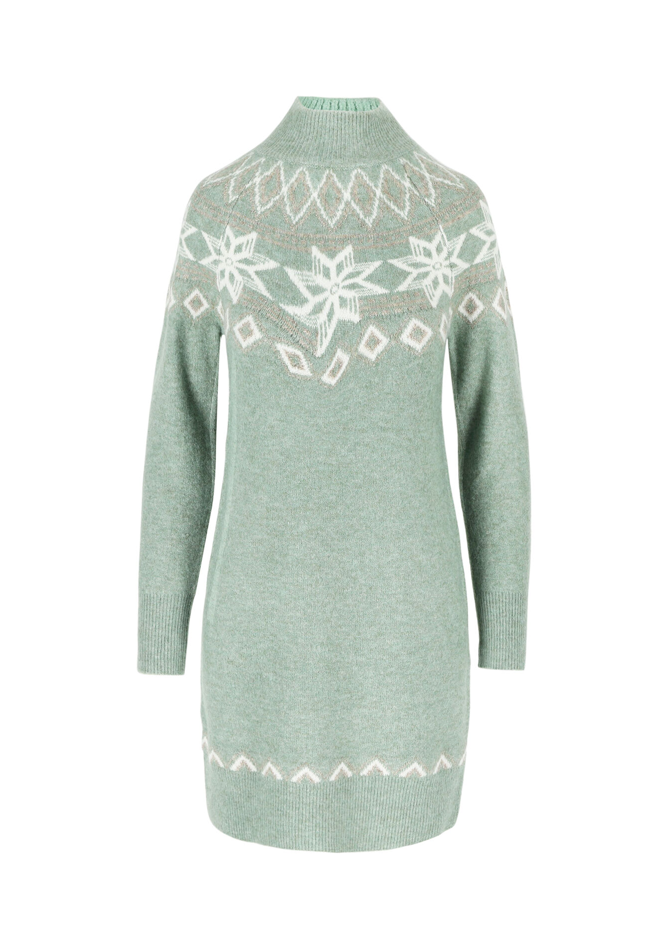 Robe en maille en jacquard, Robe en maille en jacquard - MINT GREEN - 08103615_1723
