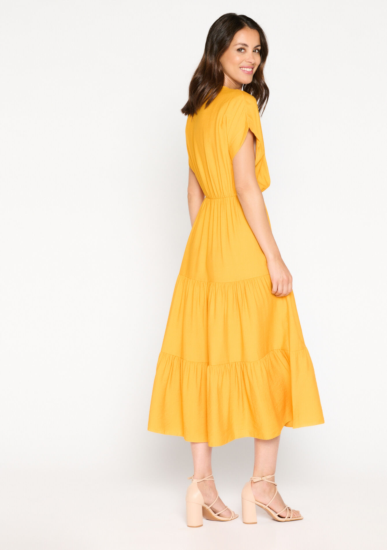 Maxi dress with ruffles, Maxi dress with ruffles - ORANGE MANGO - 08602082_2575