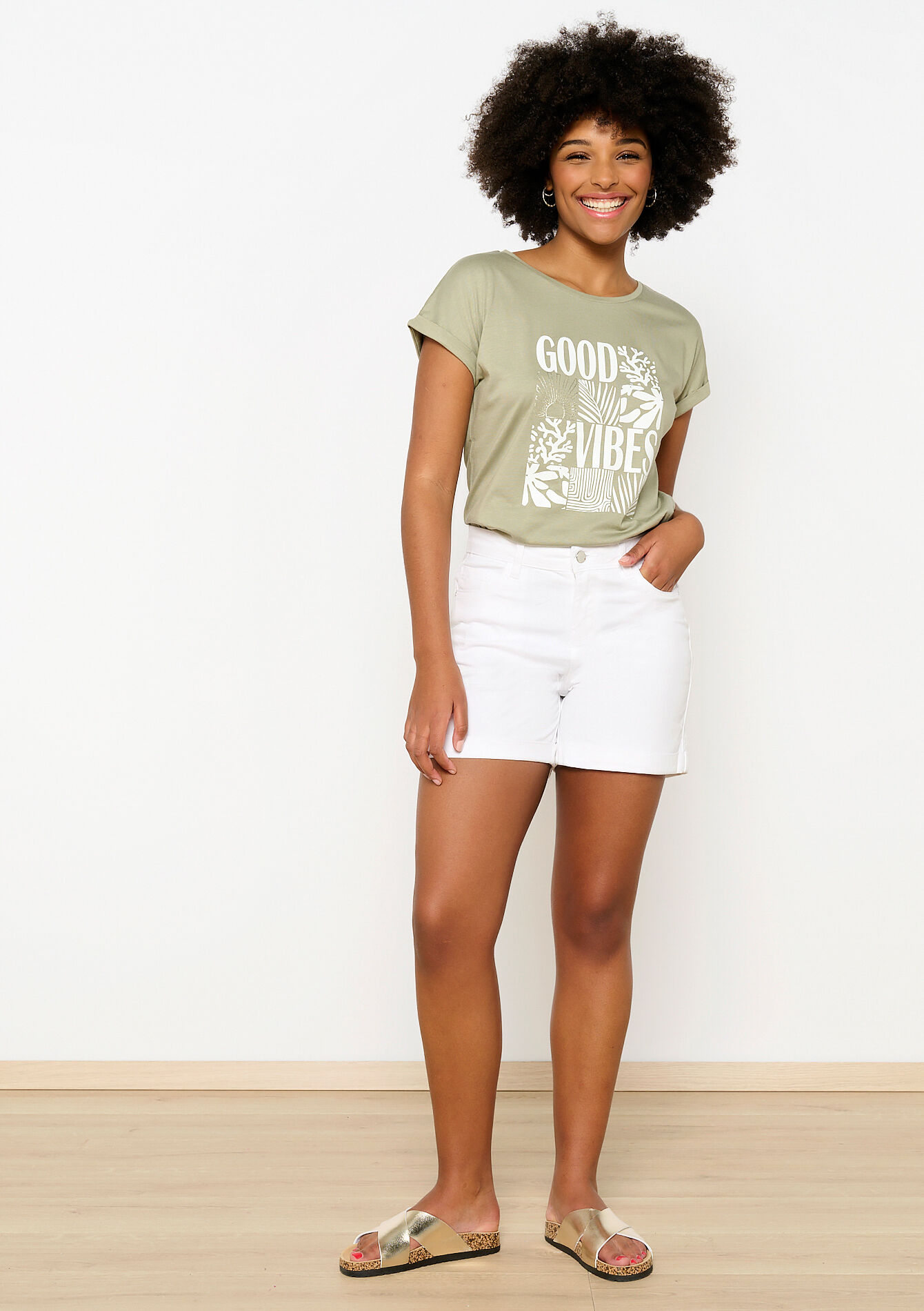 Short met normale taille - OPTICAL WHITE - 06100569_1019