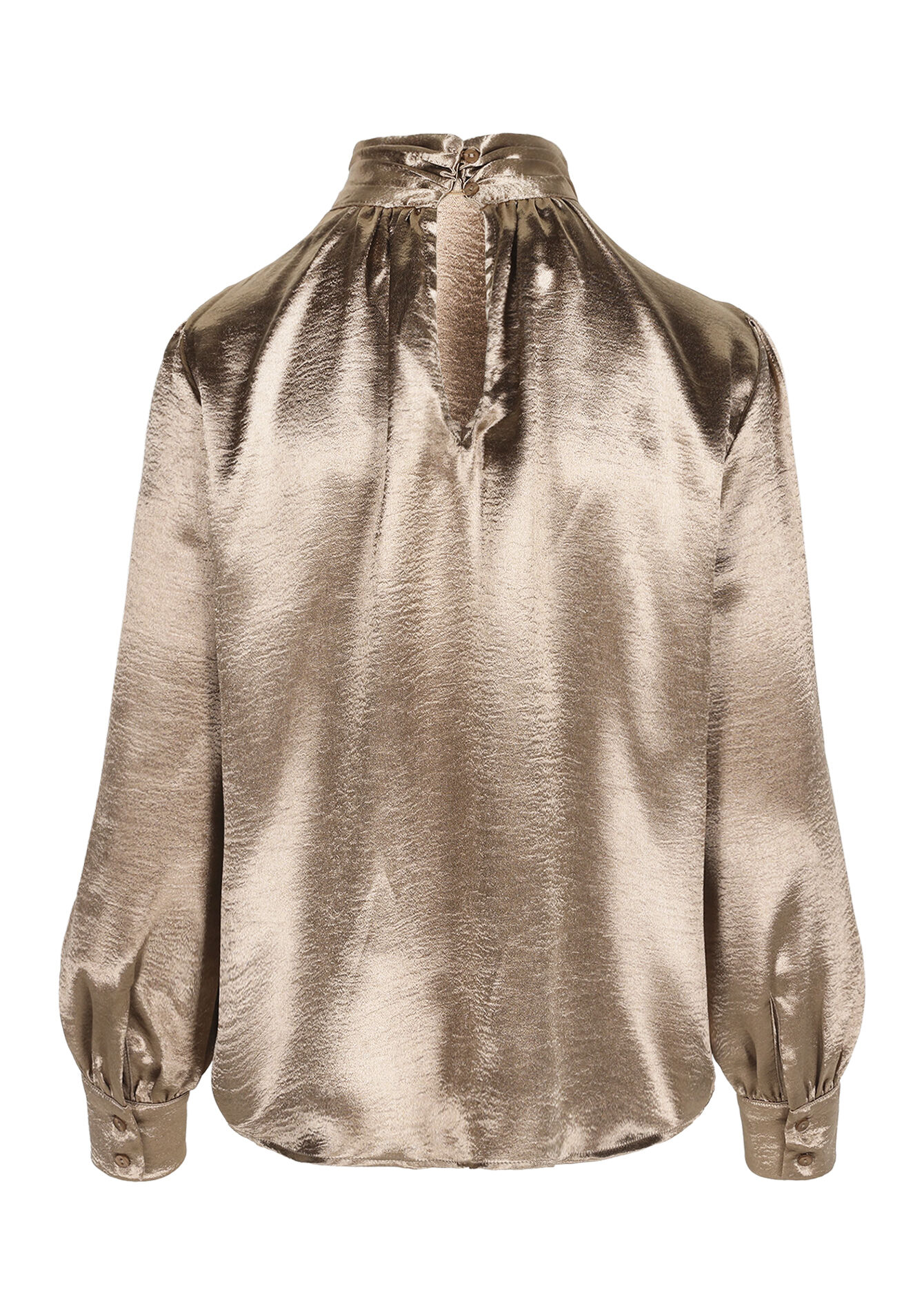 Satijnen blouse met strikdetail - LIGHT CAMEL - 05702993_3814