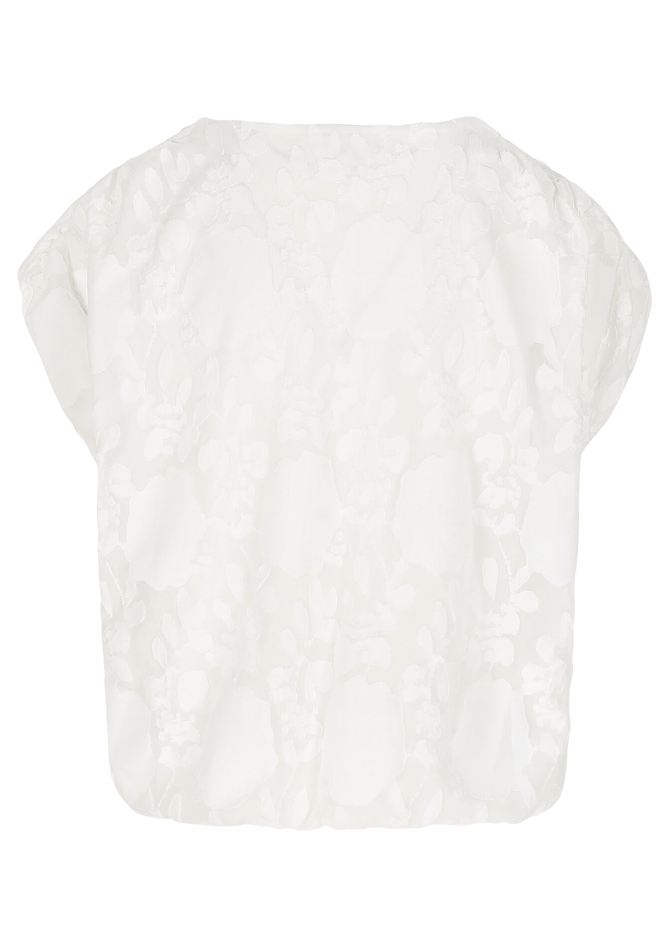 Jacquard t-shirt met v-hals, Jacquard t-shirt met v-hals - OPTICAL WHITE - 02302022_1019