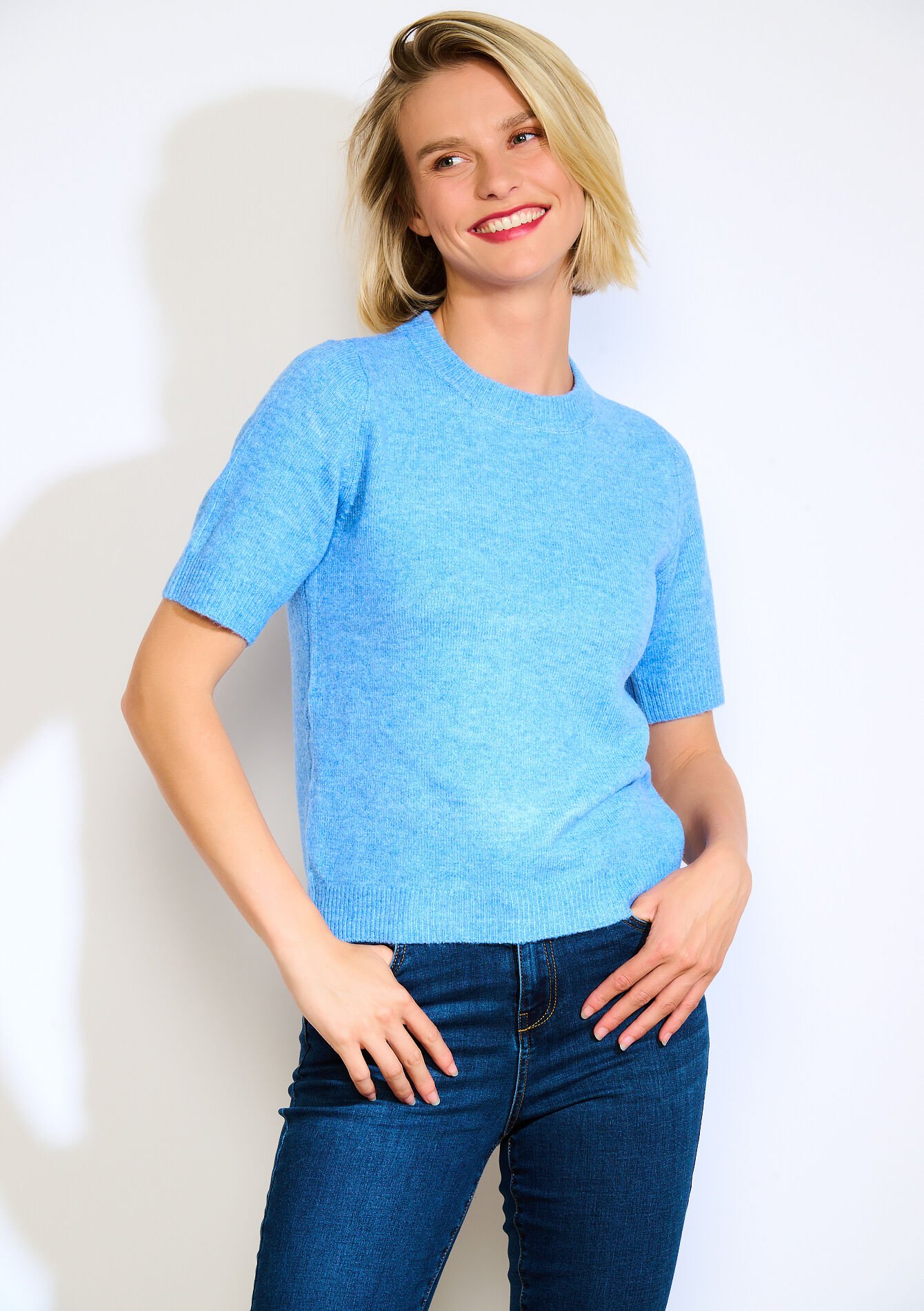 Trui met korte mouwen, Trui met korte mouwen - BLUE FAIENCE - 04006972_1584