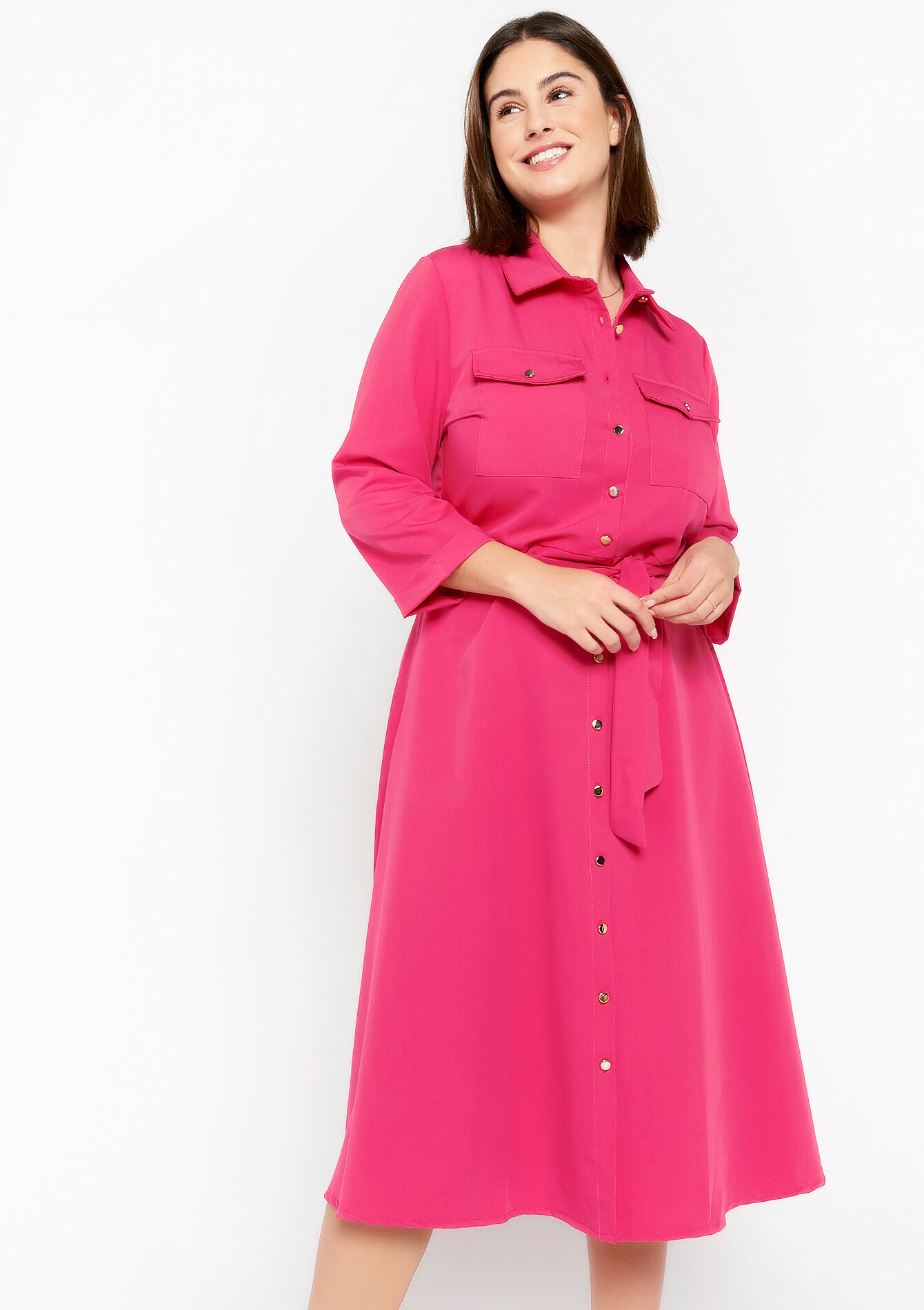 Maxi hemdjurk, Maxi hemdjurk - FUCHSIA - 08601891_5626