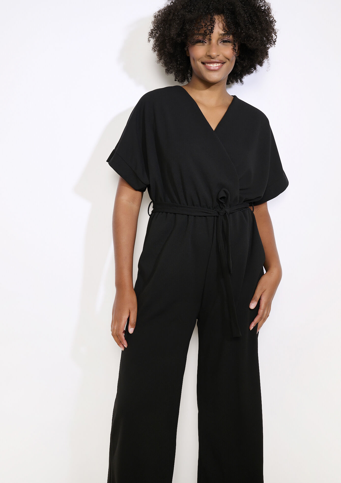 Getailleerde soepelvallende jumpsuit, Getailleerde soepelvallende jumpsuit, , back